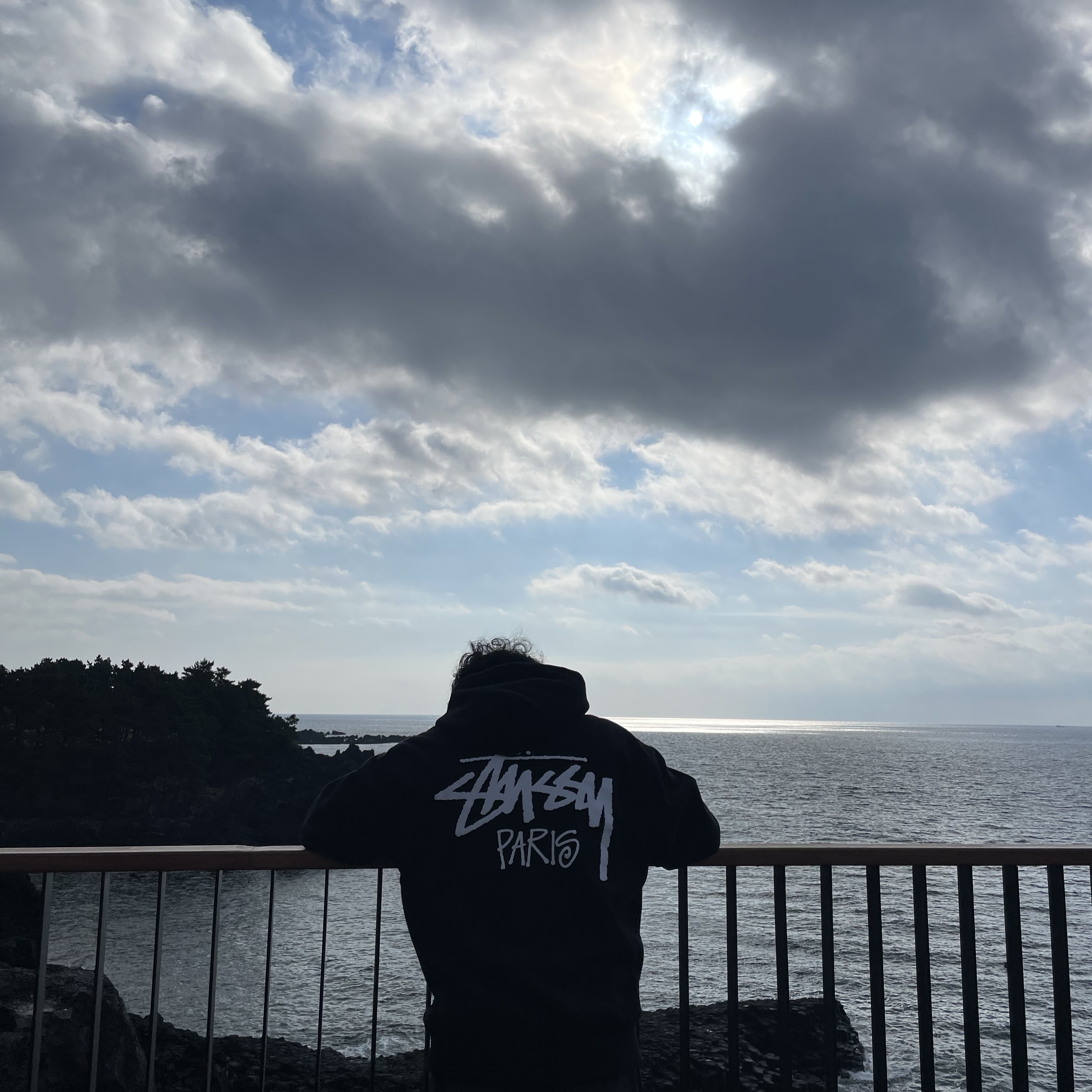 Stussy Stock Paris Hood Black 착용 스타일 - 3