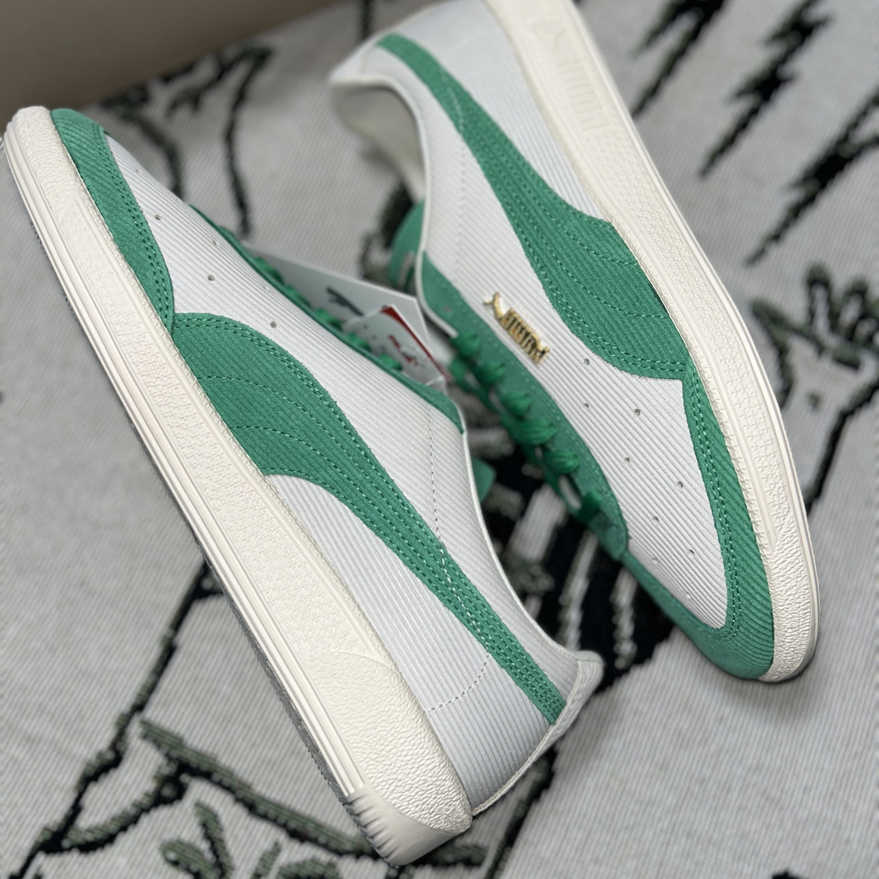 Puma Vlado Stenzel Cord Pristine Grassy Green 착용 스타일 - 3