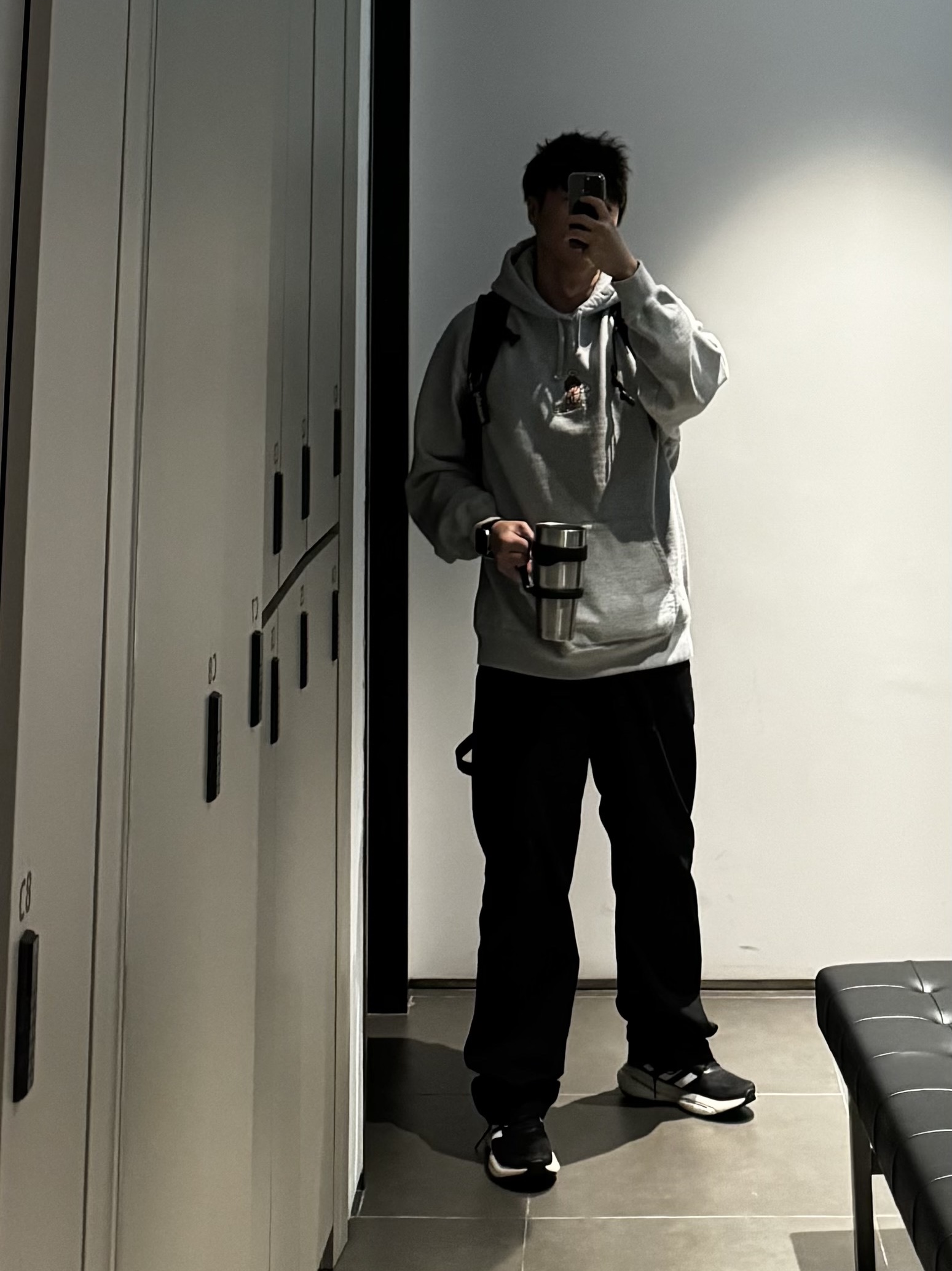 Supreme Angel Hooded Sweatshirt Heather Grey - 22SS 착용 스타일