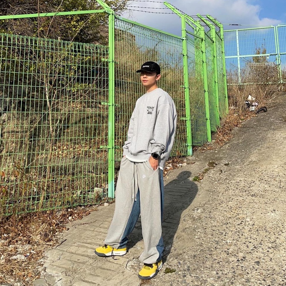 Opening Project Sport Service Sweatshirt Melange Grey 착용 스타일 - 3