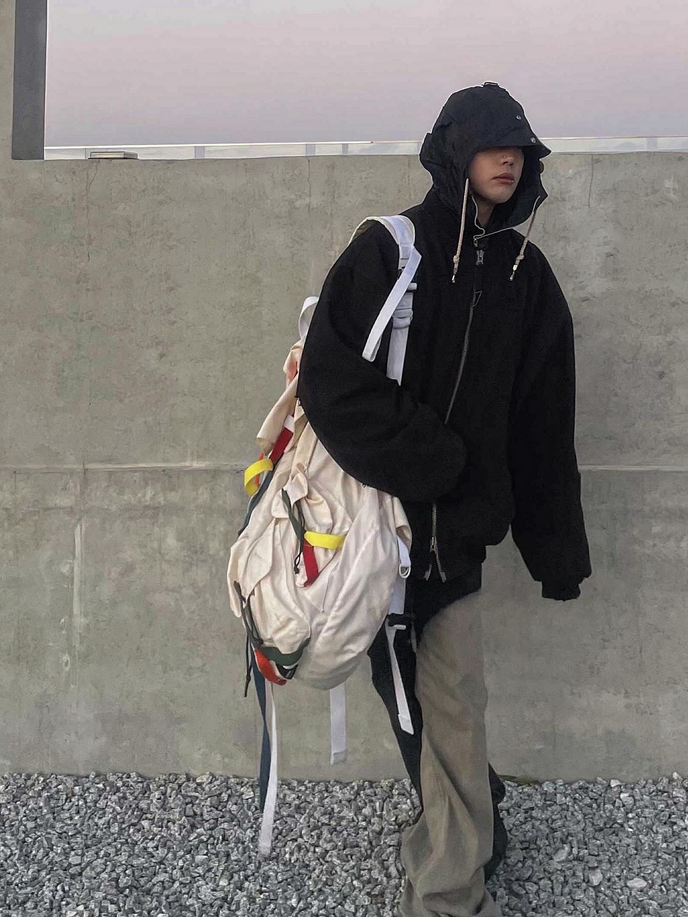 Undermycar Dtrange Dead Starange Destroyed Bomber Obsidian - 23SS 착용 스타일 - 5