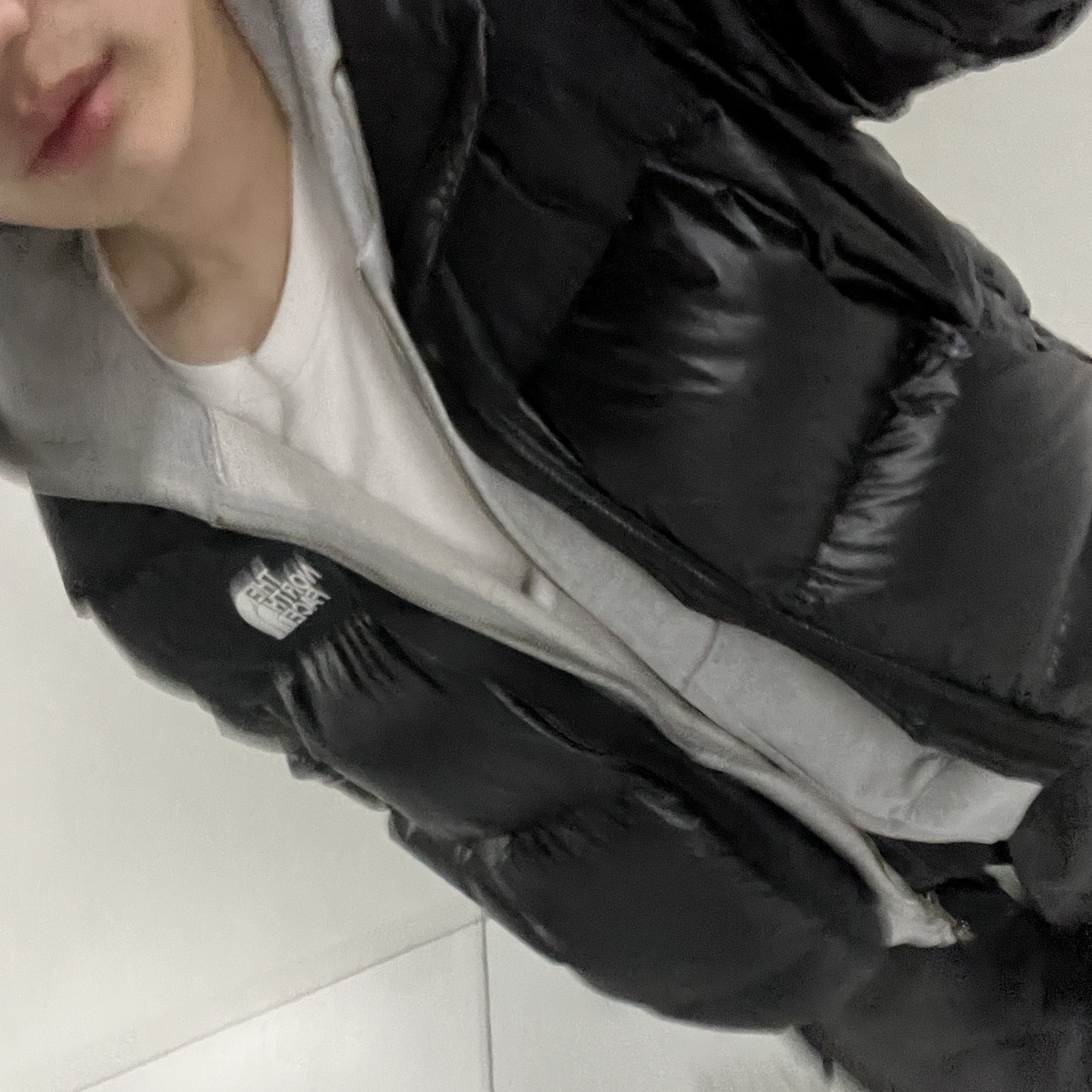 The North Face 1996 Eco Nuptse Jacket Real Black 착용 스타일