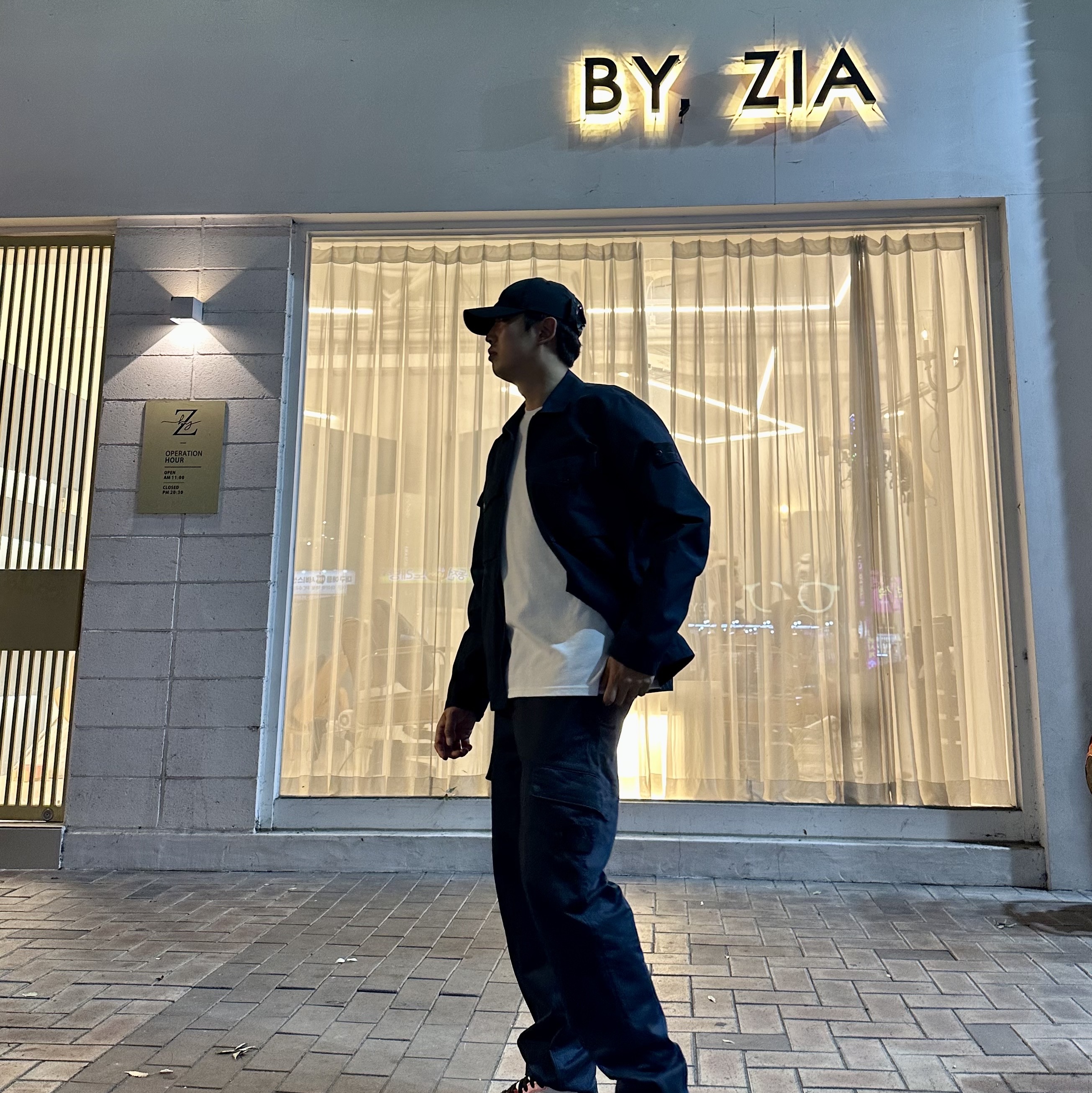Stone Island 312F2 Ghost Piece Cargo Pants Navy Blue - 21FW, Stone Island 116F1 Ghost Piece O-Ventile Cotton Overshirt Navy Blue - 22FW 착용 스타일 - 2