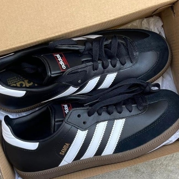 Adidas Samba Leather Core Black 착용 스타일