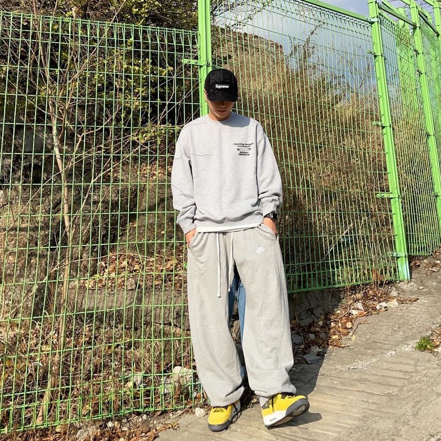 Opening Project Sport Service Sweatshirt Melange Grey 착용 스타일 - 1