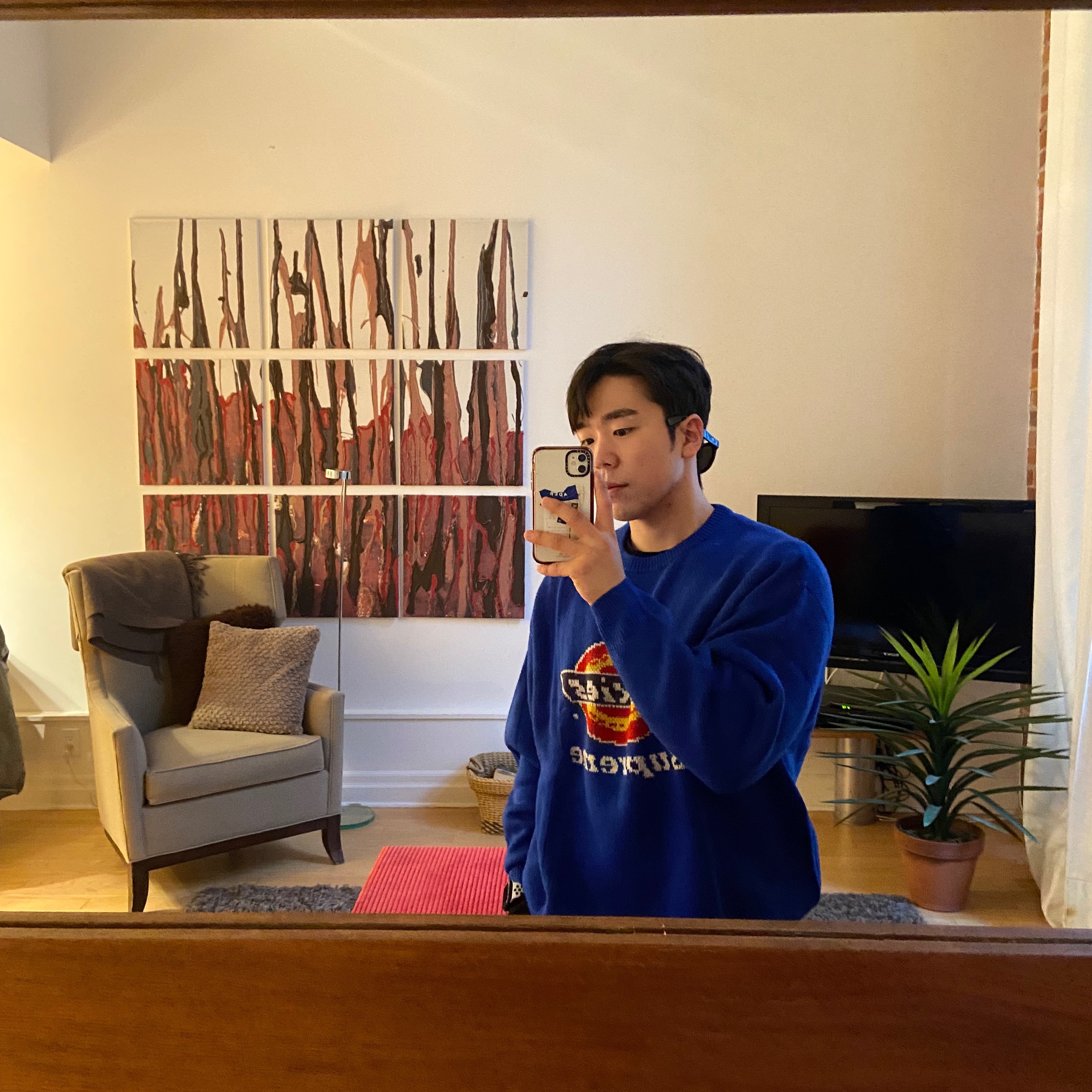 Supreme x Dickies Sweater Royal - 22FW, Casetify x Ader Error Sketch Impact iPhone Case 착용 스타일