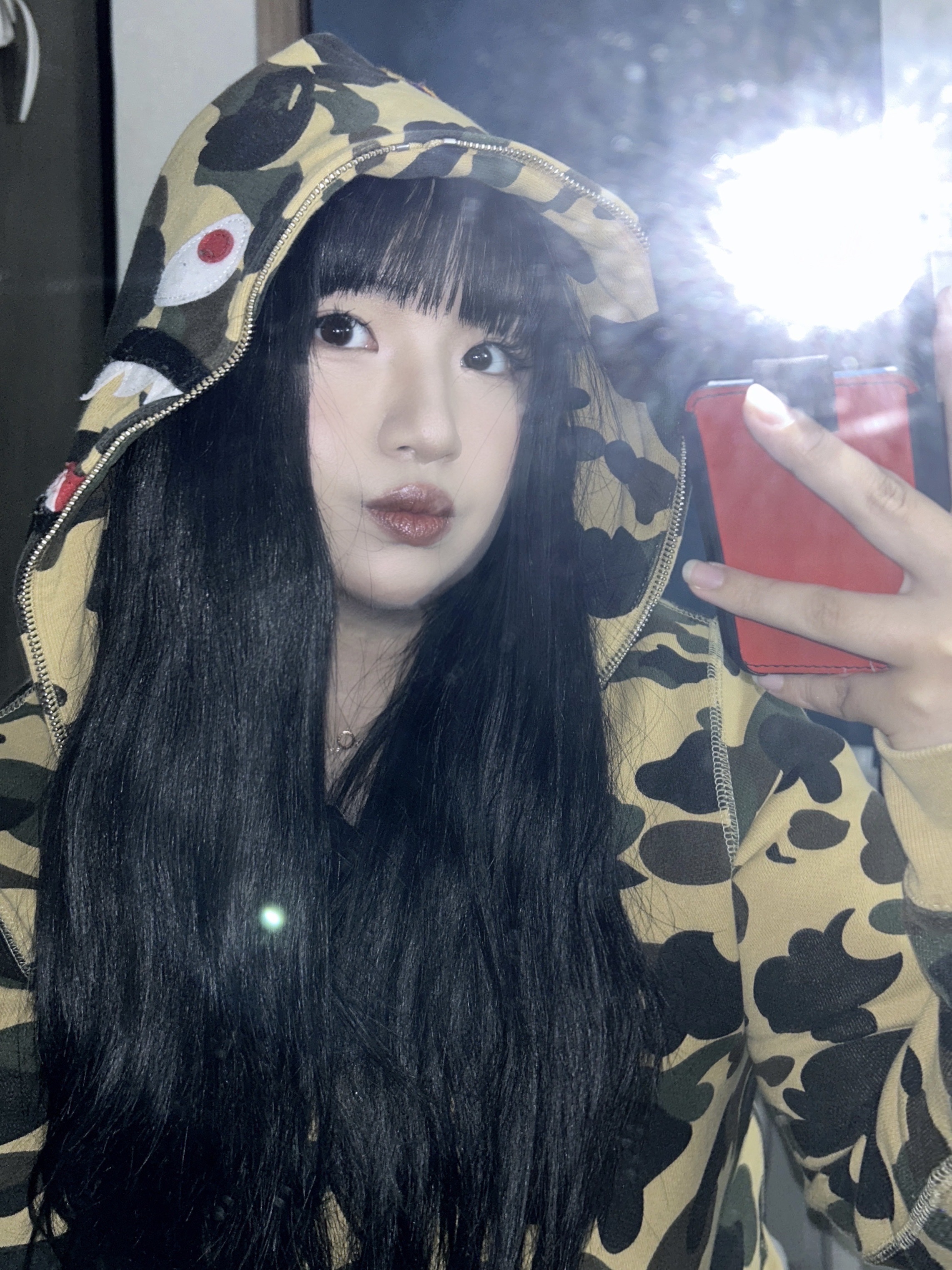 BAPE 1st Camo Shark Full Zip Hoodie Yellow ์ฐฉ์ฉ ์คํ์ผ - 5
