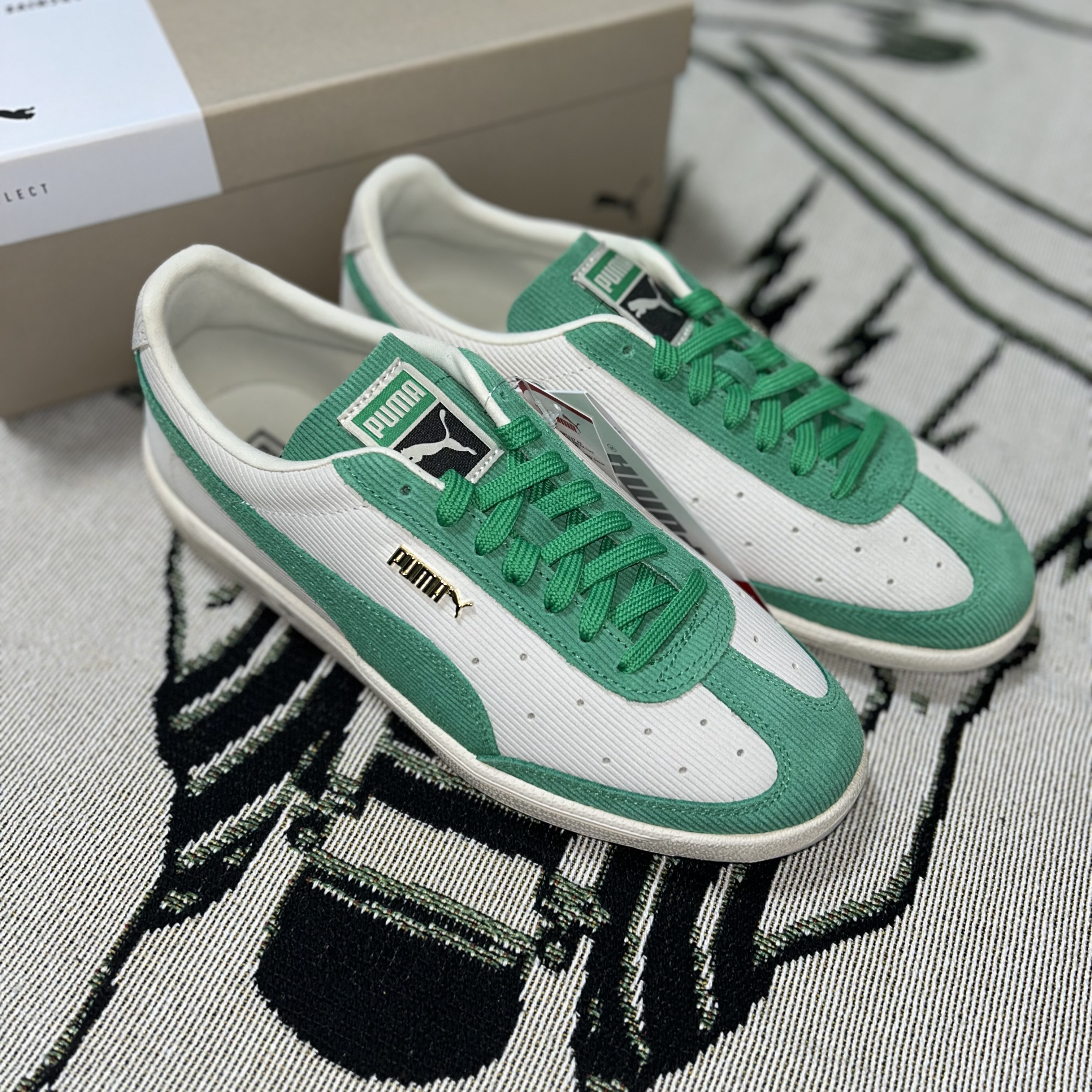 Puma Vlado Stenzel Cord Pristine Grassy Green 착용 스타일 - 1