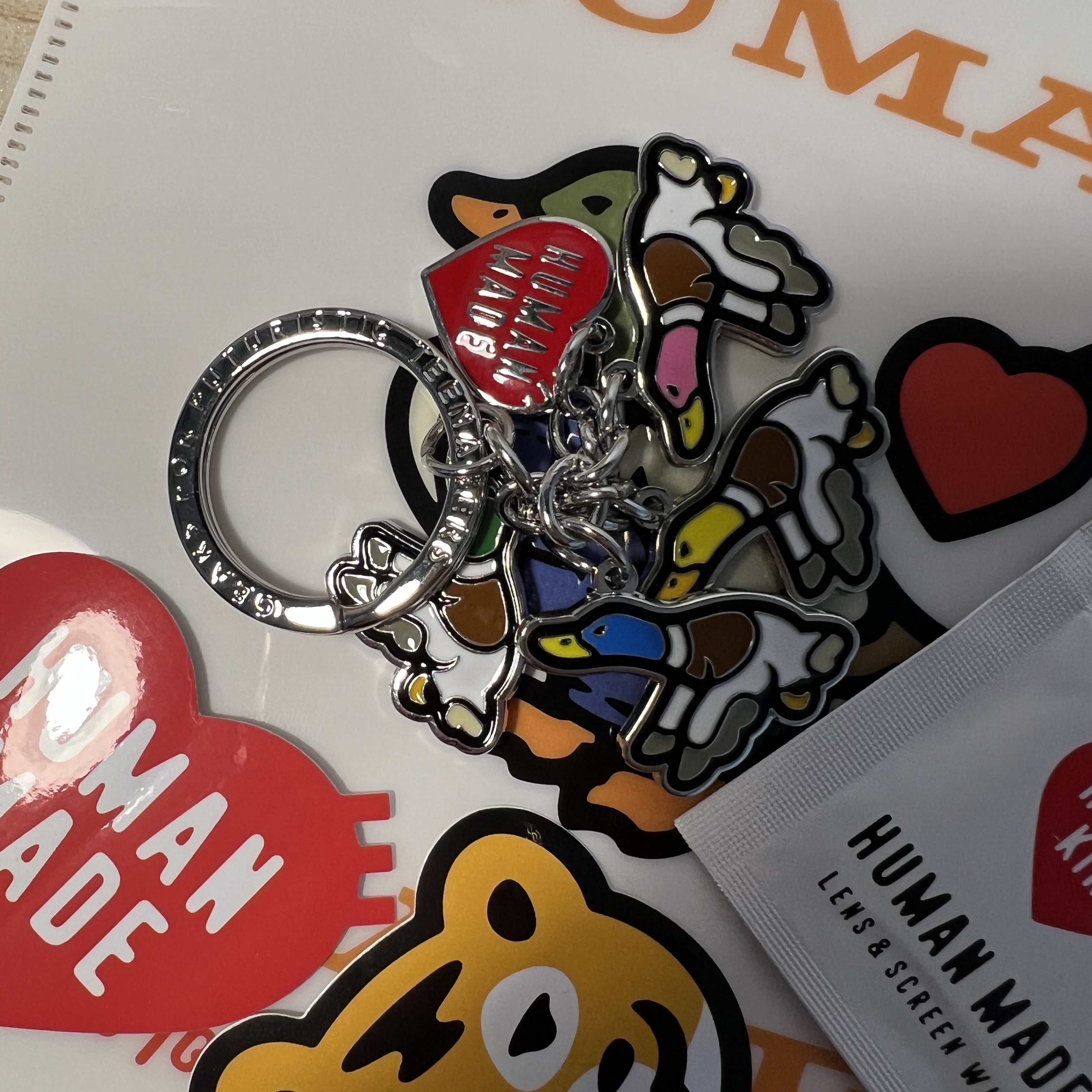 Human Made Flying Duck Keyring Silver 착용 스타일