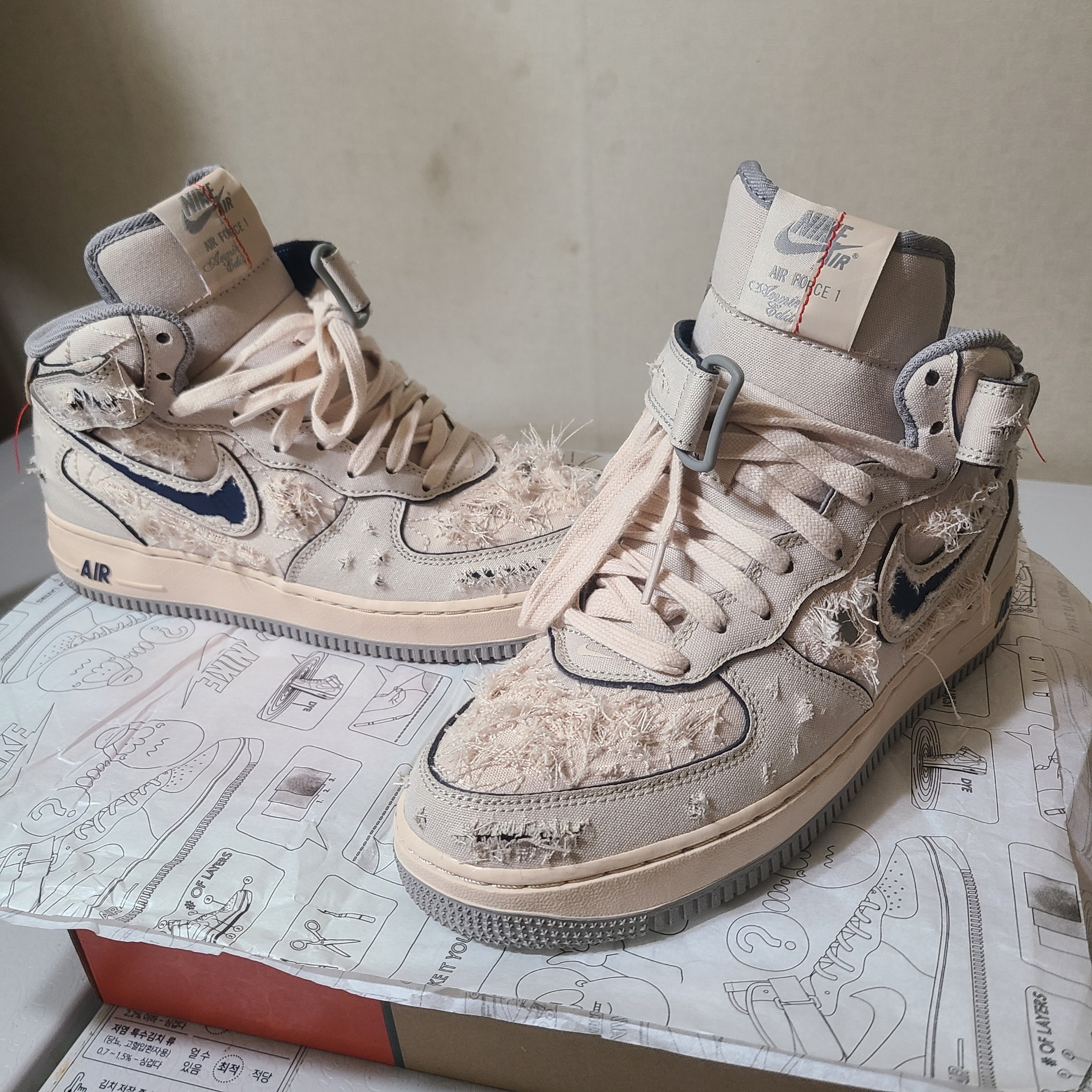 Nike Air Force 1 Mid '07 Pearl White 착용 스타일 - 1