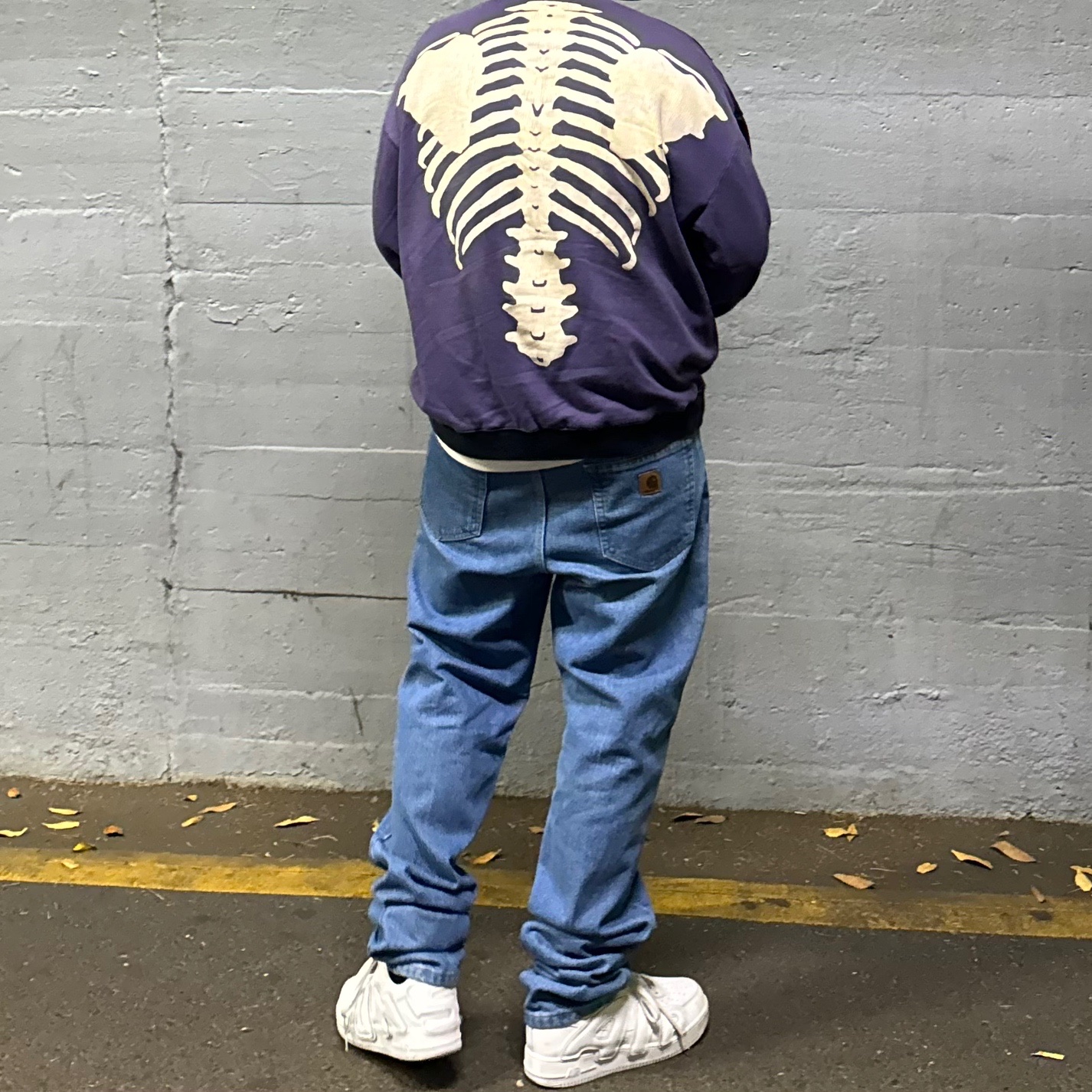 Kapital 2 Tone Big Fleece Sweatshirt Black Purple, Nike x Cactus Plant Flea Market Air Force 1 Low Premium White 착용 스타일 - 1