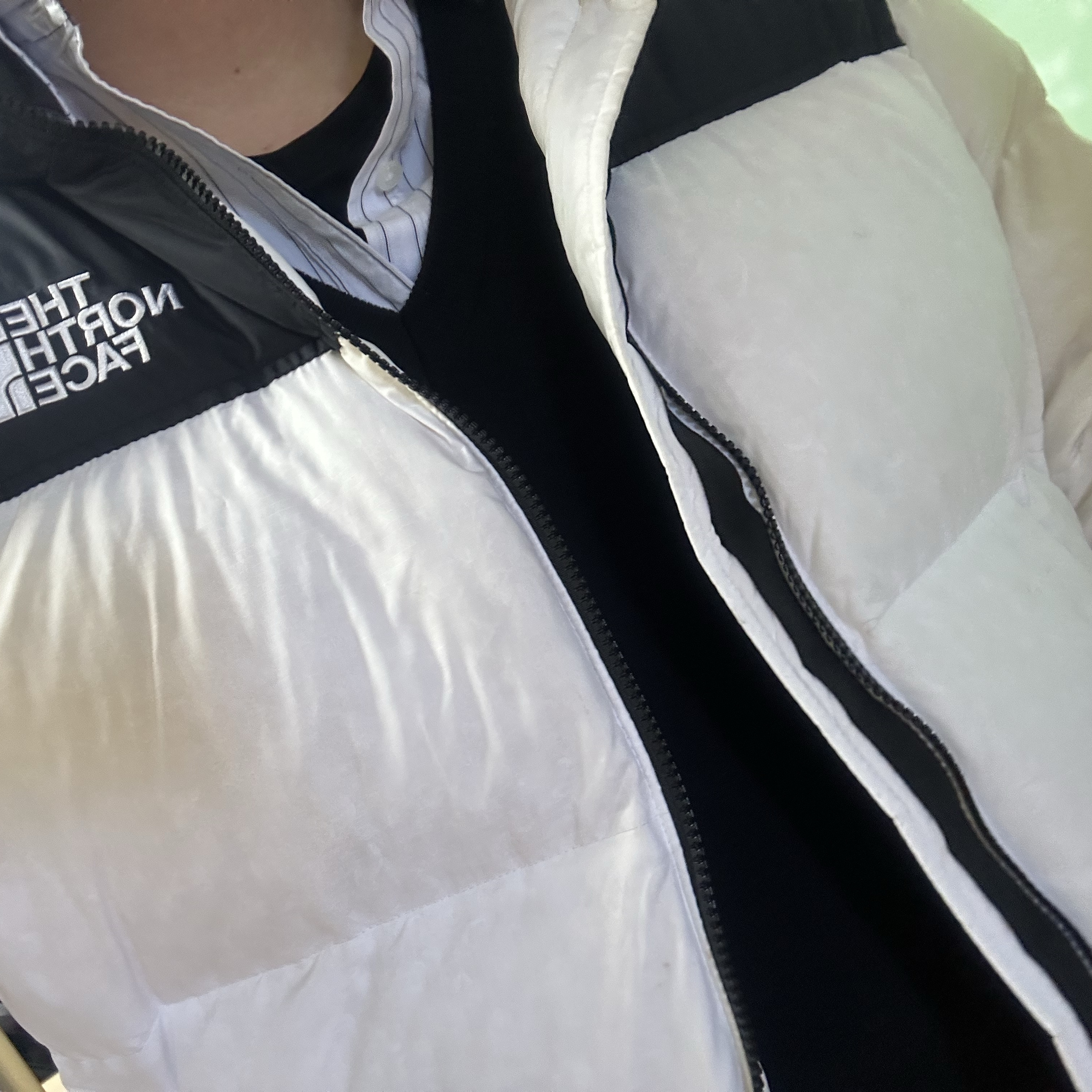 The North Face 1996 Eco Nuptse Jacket White 착용 스타일