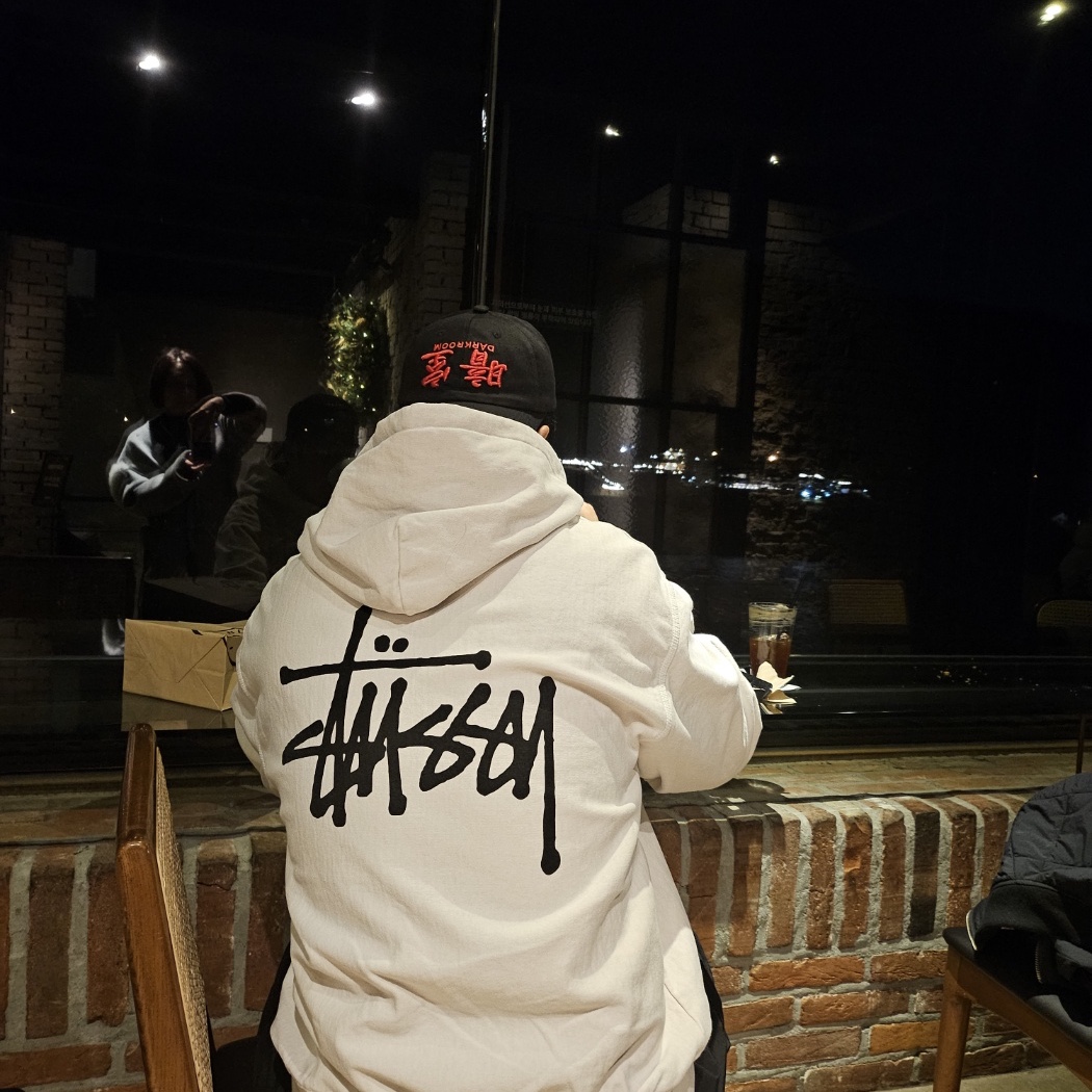 Stussy Basic Stussy Pigment Dyed Hoodie Natural, Darkr8m Studio Upside Down Red Logo Cap 착용 스타일 - 1