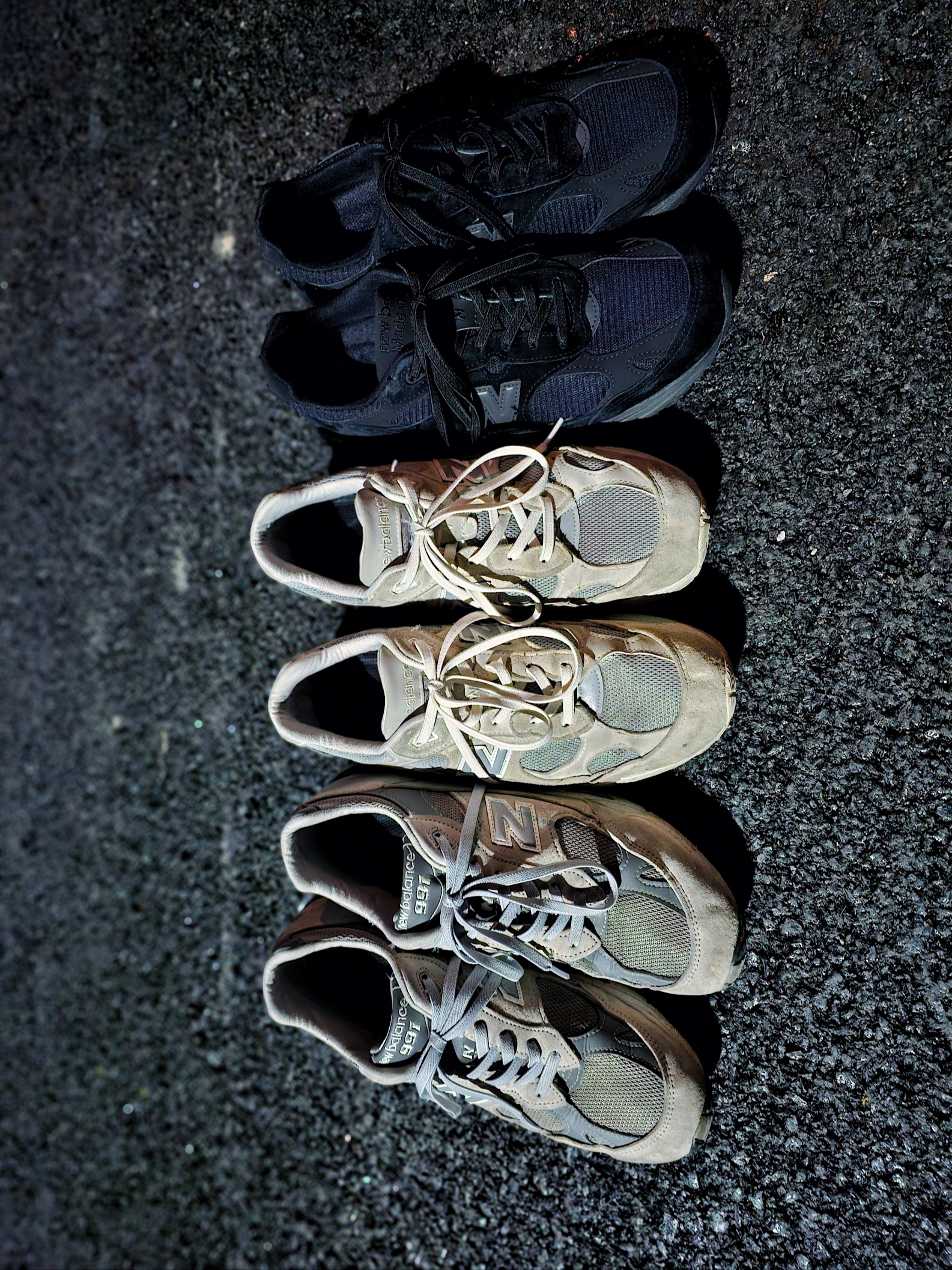 New Balance 991 Made in UK Grey, New Balance 993 Made in USA Triple Black - D Standard 착용 스타일