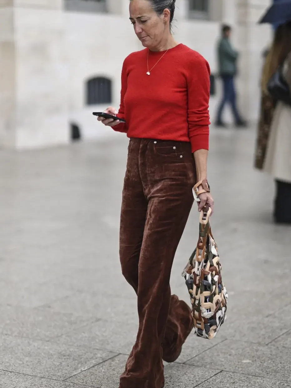 Greenbutter Women Corduroy Hidden Banding Pants Brown, STU Women Flared Corduroy Pants Black 착용 스타일 - 3