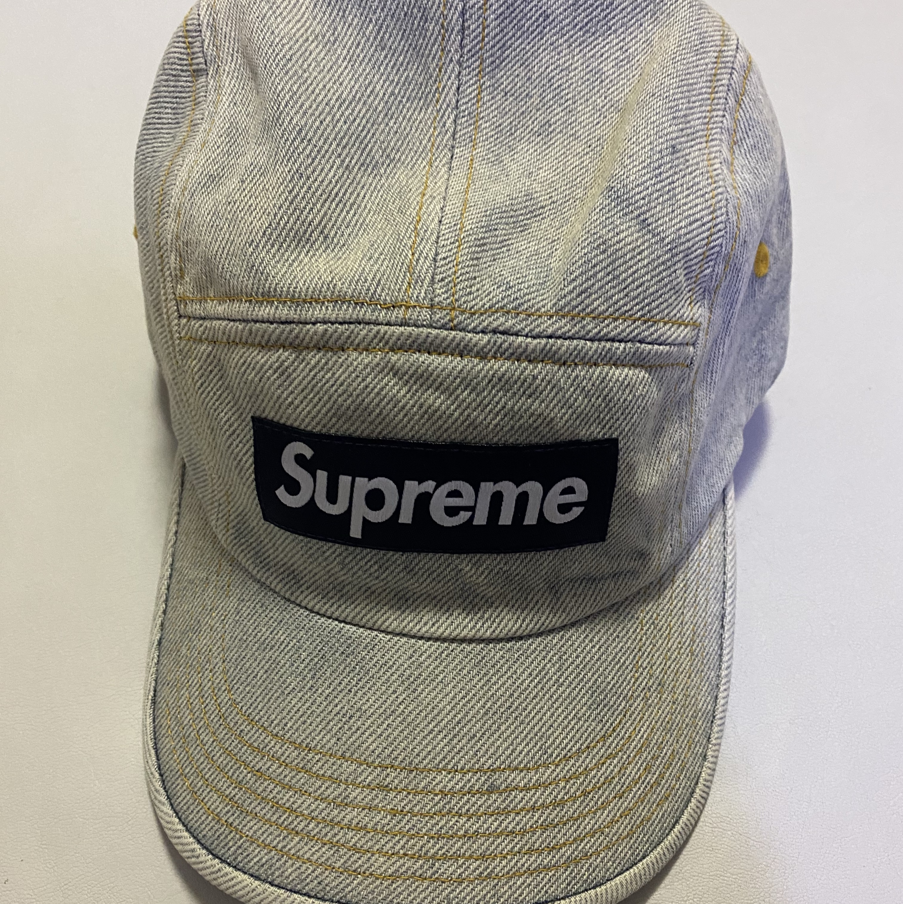 Supreme Denim Camp Cap Dirty Indigo - 23SS 착용 스타일