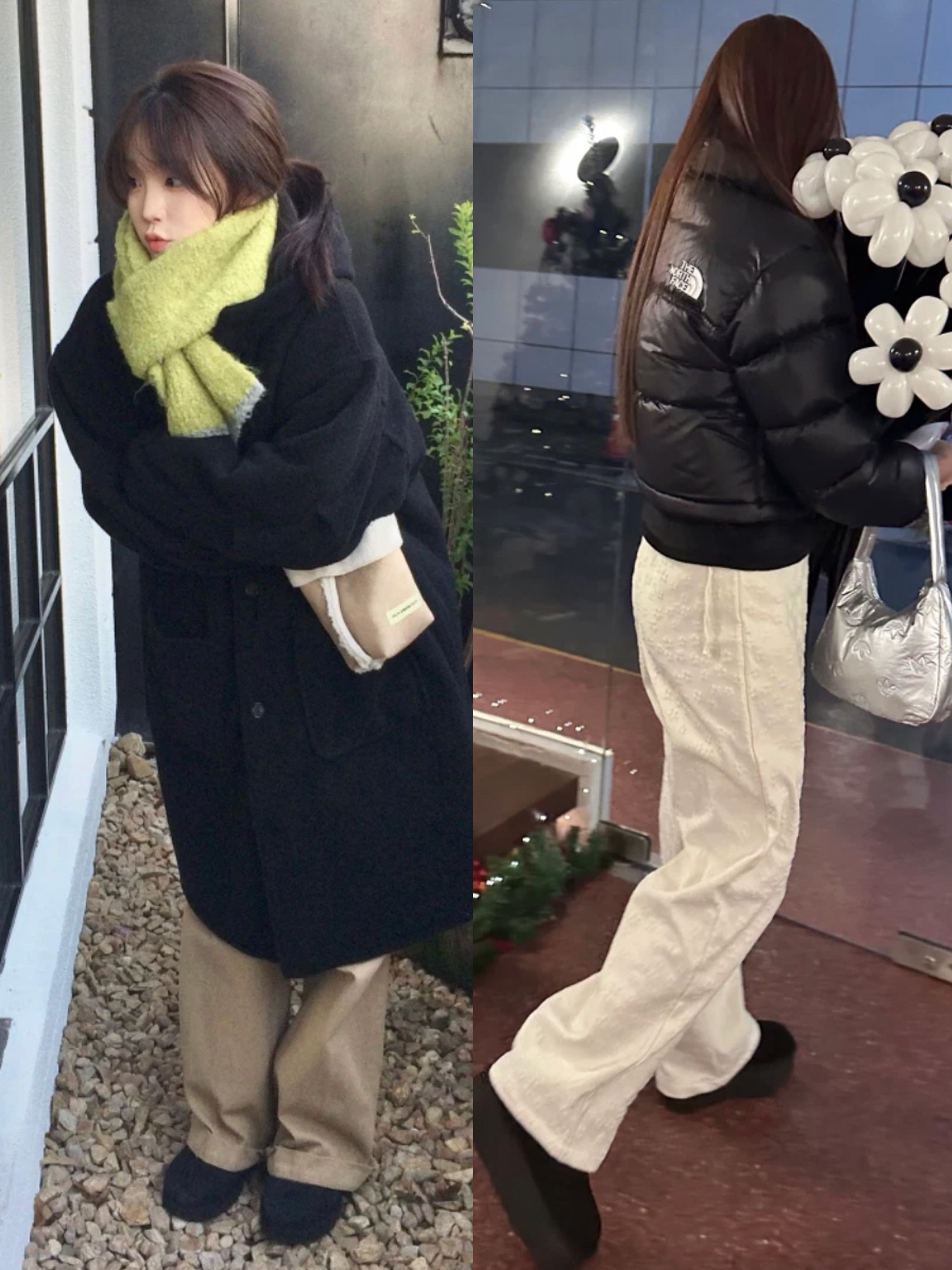 (W) UGG Mini Bailey Button II Boots Black, (W) UGG Classic Ultra Mini Boots Black 착용 스타일 - 2