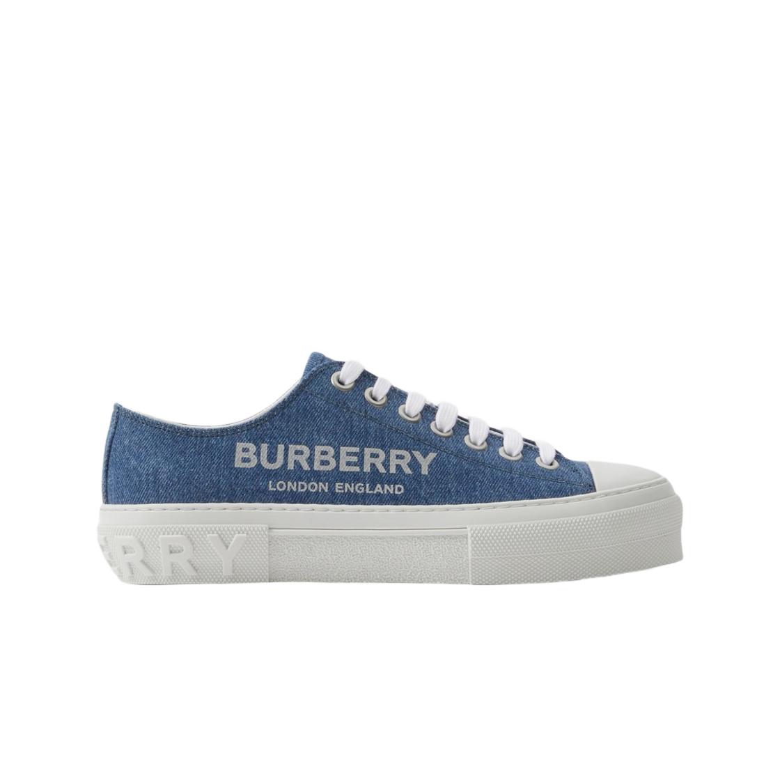 (W) Burberry Logo Print Denim Sneakers Denim 상세 이미지 1