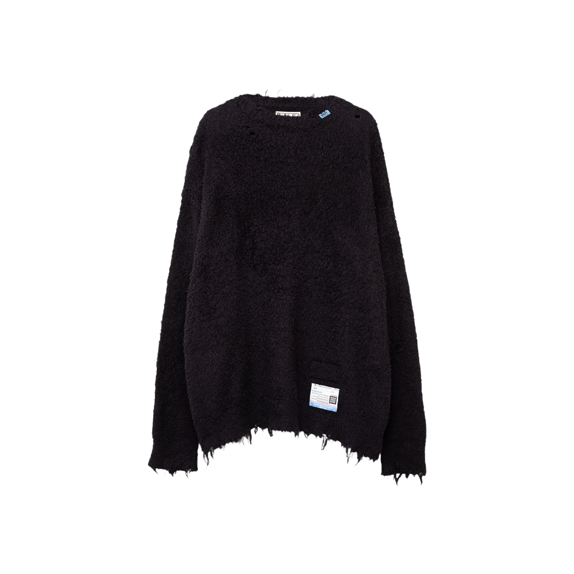 Maison Mihara Yasuhiro Cotton Brushed Pullover Knit Black 상세 이미지 1