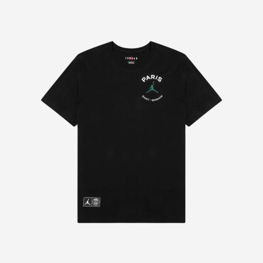 조던 x 파리 생제르맹 로고 티셔츠 블랙 노블 그린 - US/EU
