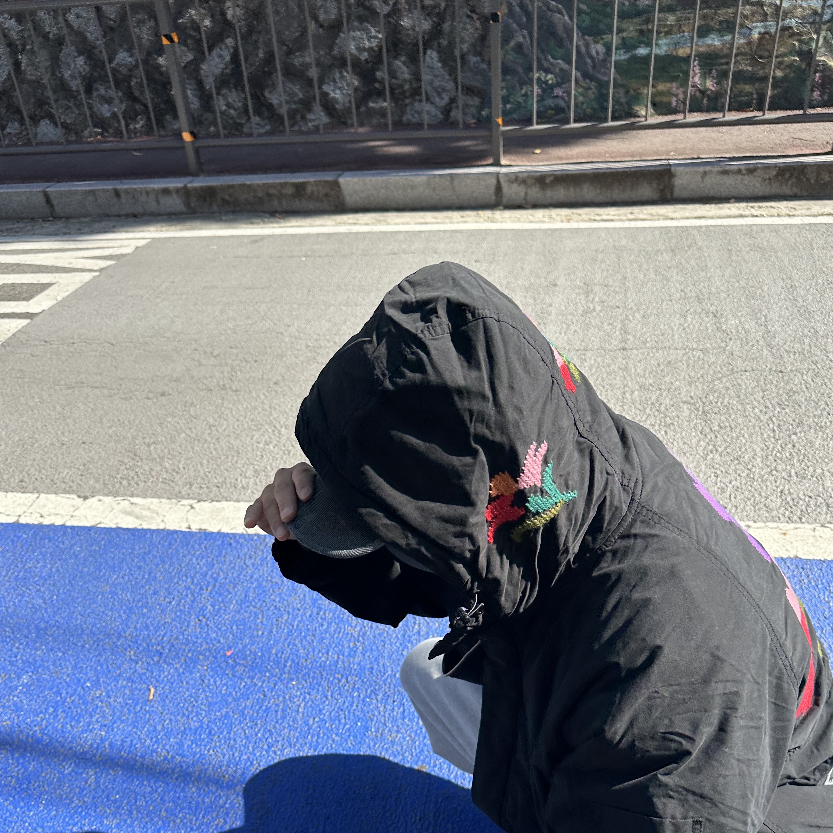 Supreme Needlepoint Hooded Jacket Black - 23FW 착용 스타일