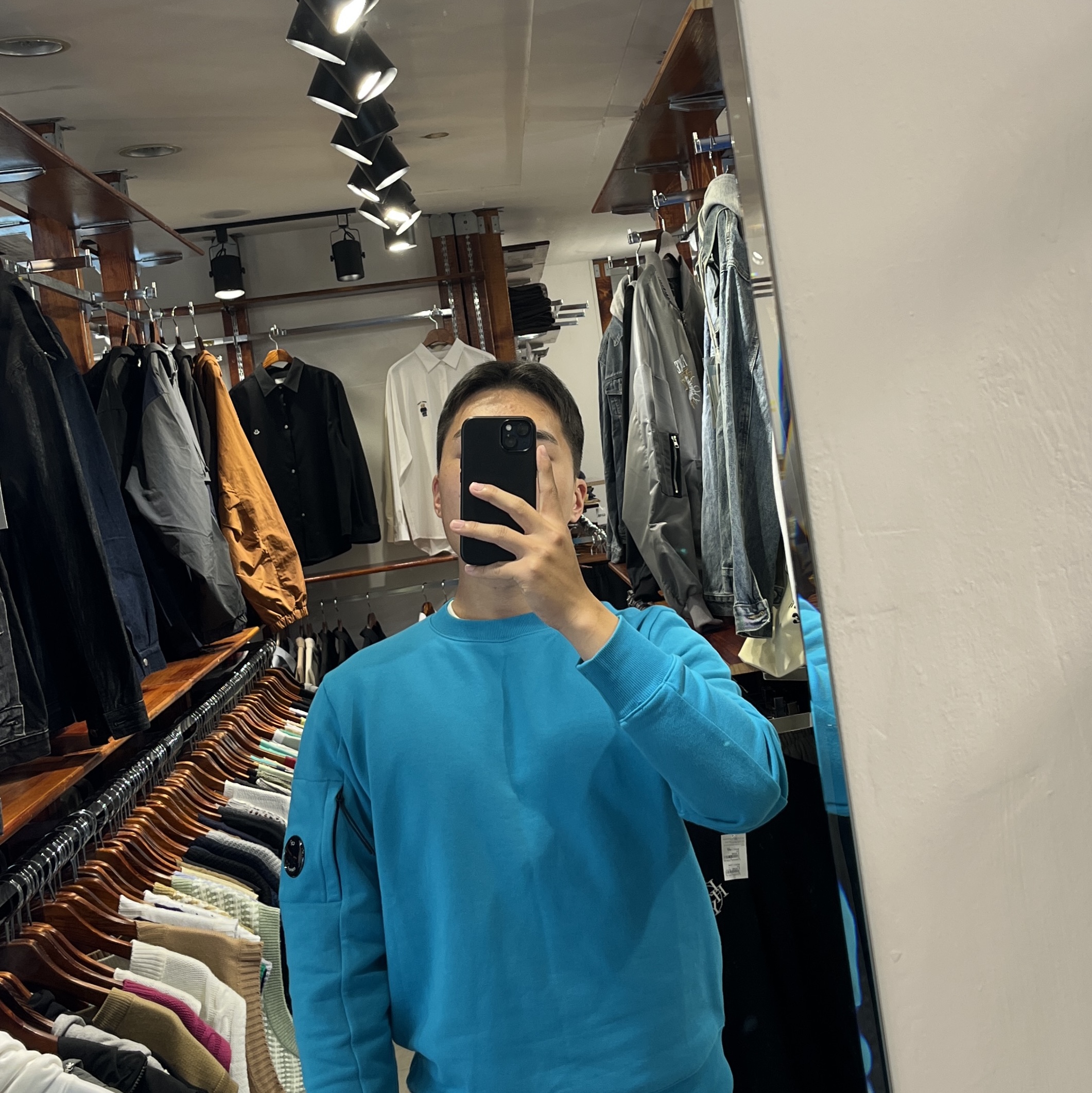 C.P. Company Diagonal Raised Fleece Sweatshirt Tile Blue - 23SS, Stussy Stock Heart T-Shirt Black 착용 스타일 - 1