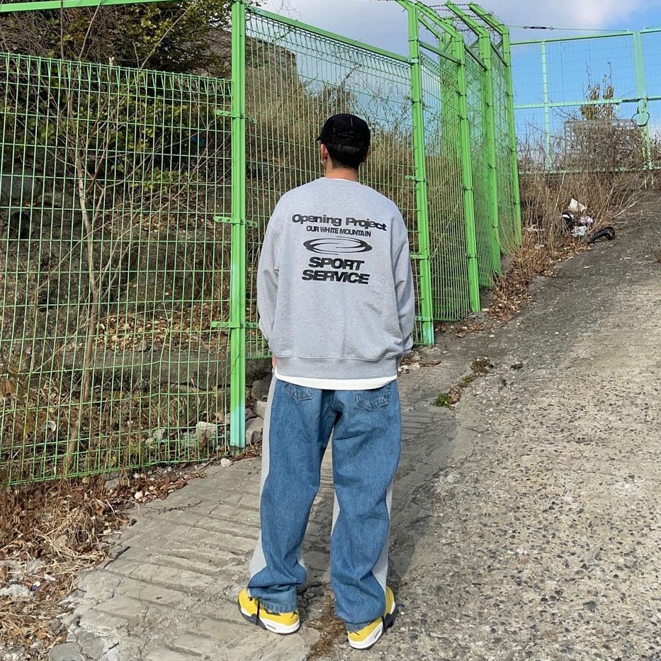 Opening Project Sport Service Sweatshirt Melange Grey 착용 스타일 - 4
