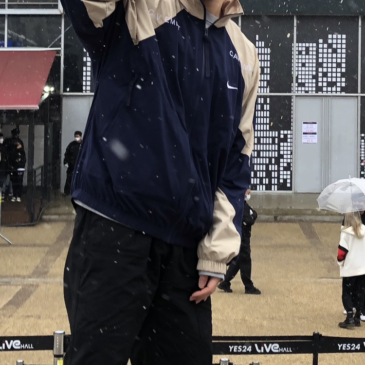 Nike x Cav Empt Track Jacket Navy 착용 스타일