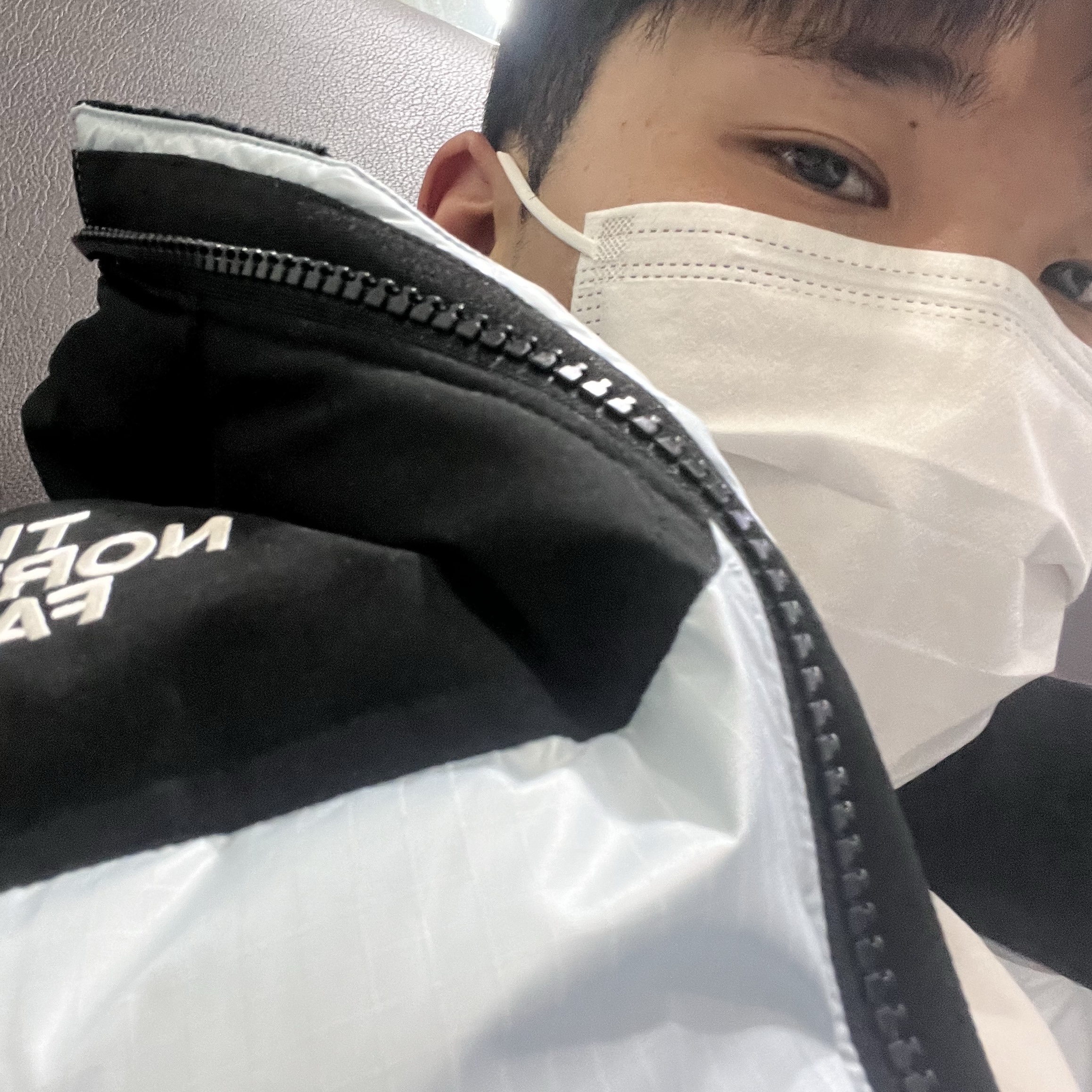 The North Face White Label Novelty Nuptse Down Jacket Sky Blue 착용 스타일