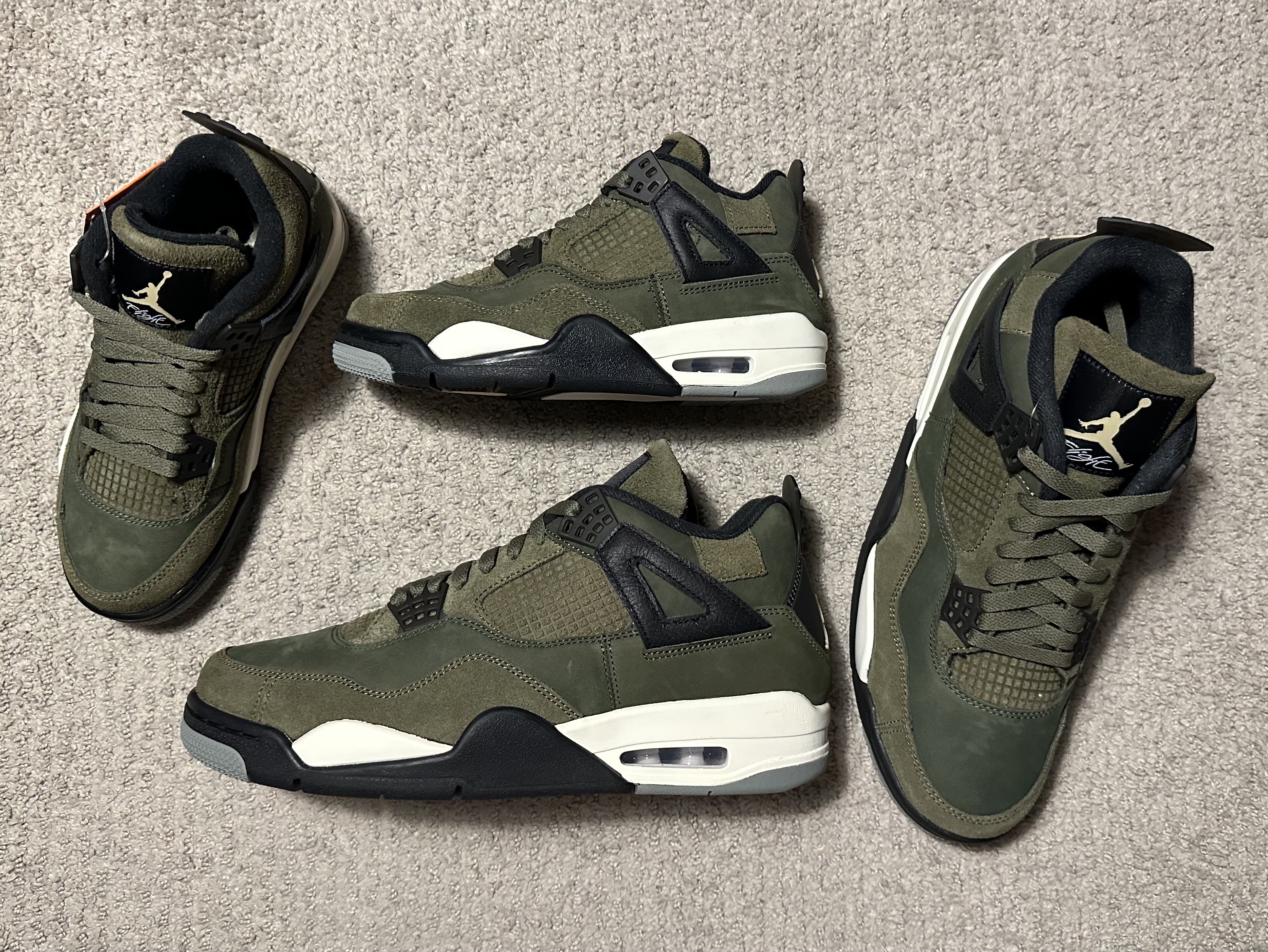 Jordan 4 Retro SE Craft Medium Olive, (GS) Jordan 4 Retro SE Craft Medium Olive 착용 스타일 - 2