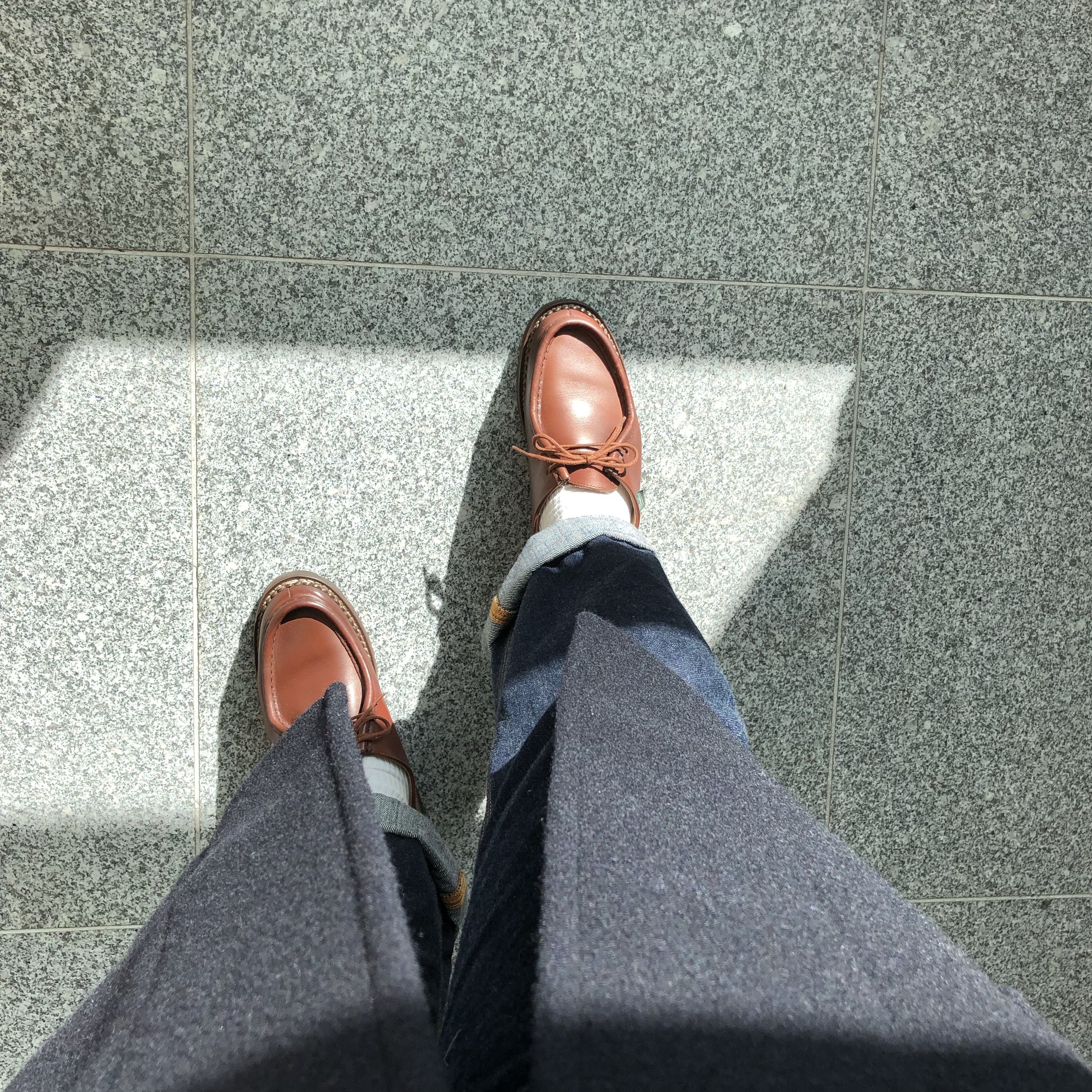 Paraboot Michael Lisse Marron 착용 스타일