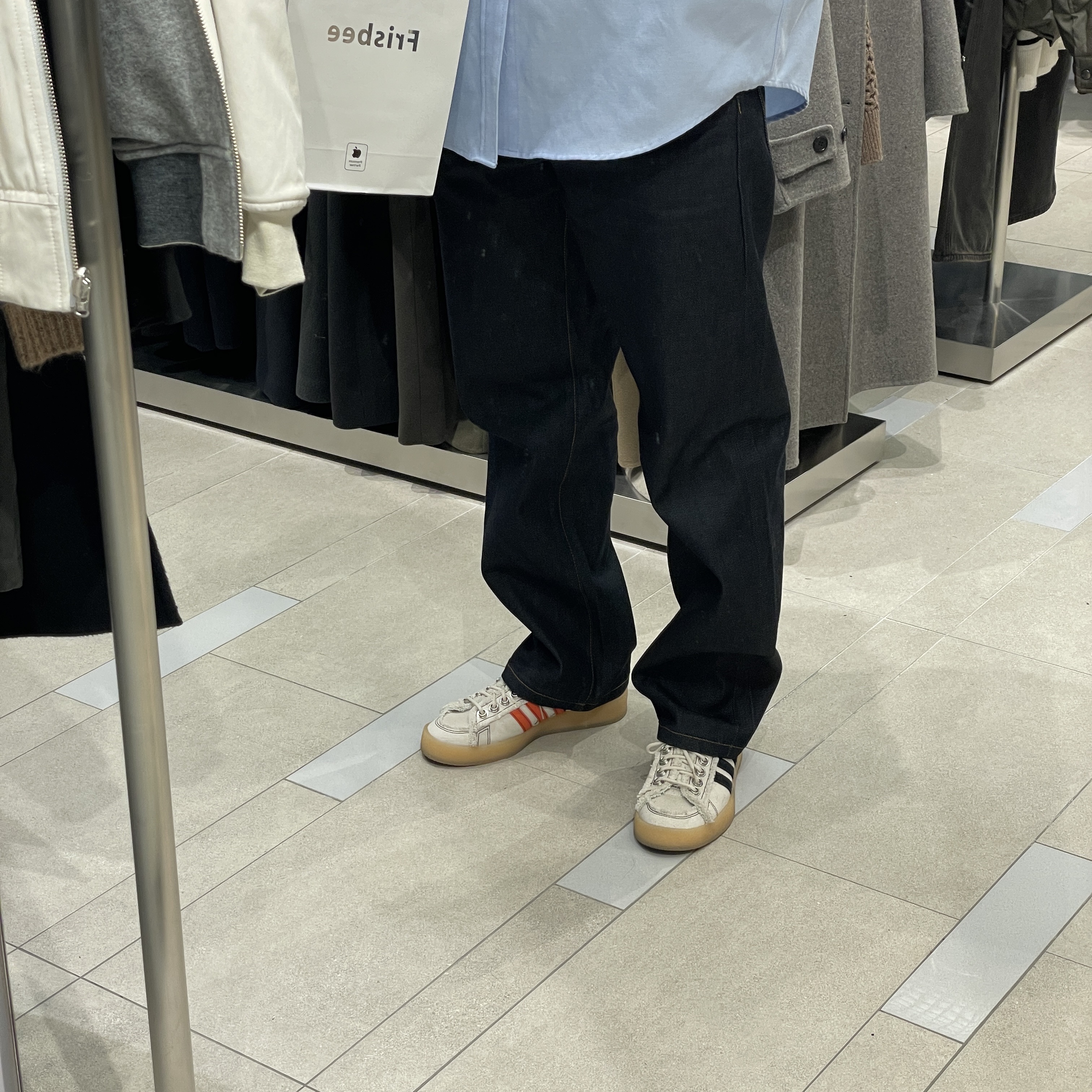 Wooyoungmi Wide Denim Pants Black - 23SS, Adidas x Song for the Mute Campus 80s Bliss Core Black 착용 스타일 - 1