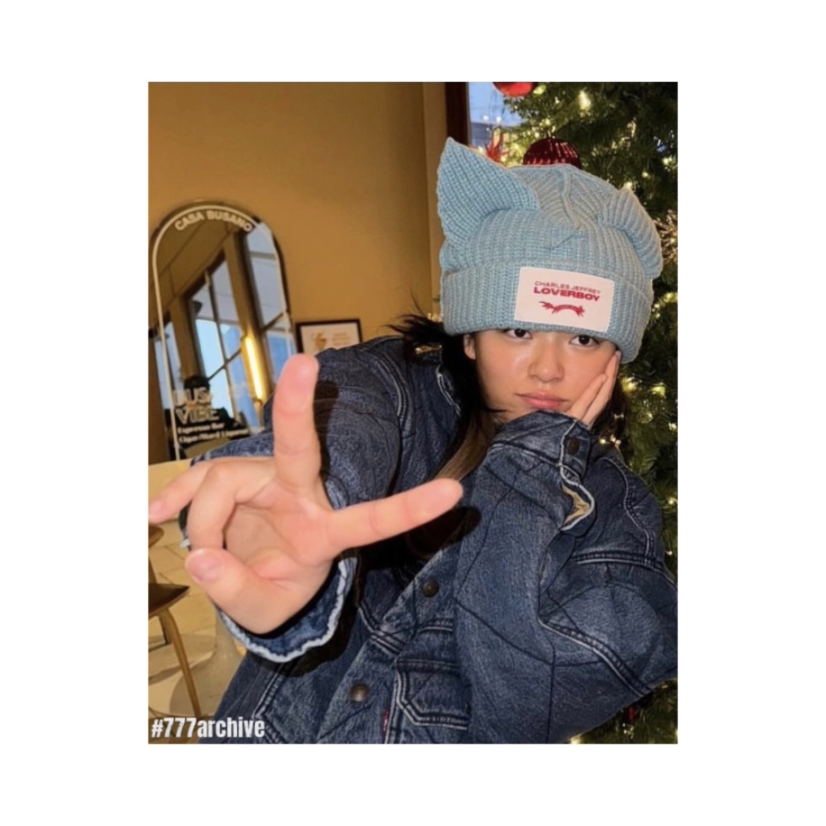 Charles Jeffrey Loverboy Chunky Ears Beanie Blue 착용 스타일 - 2