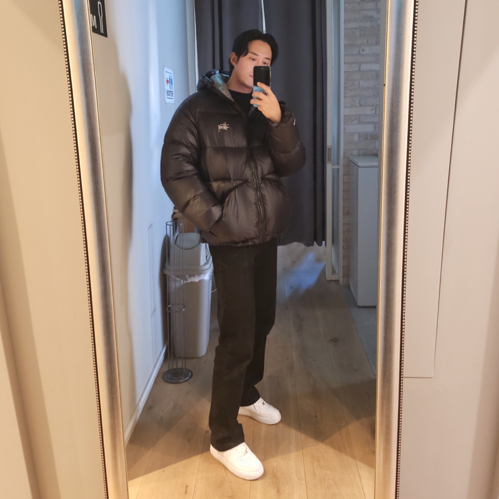 Stussy Down Parka Micro Ripstop Phantom Black 착용 스타일