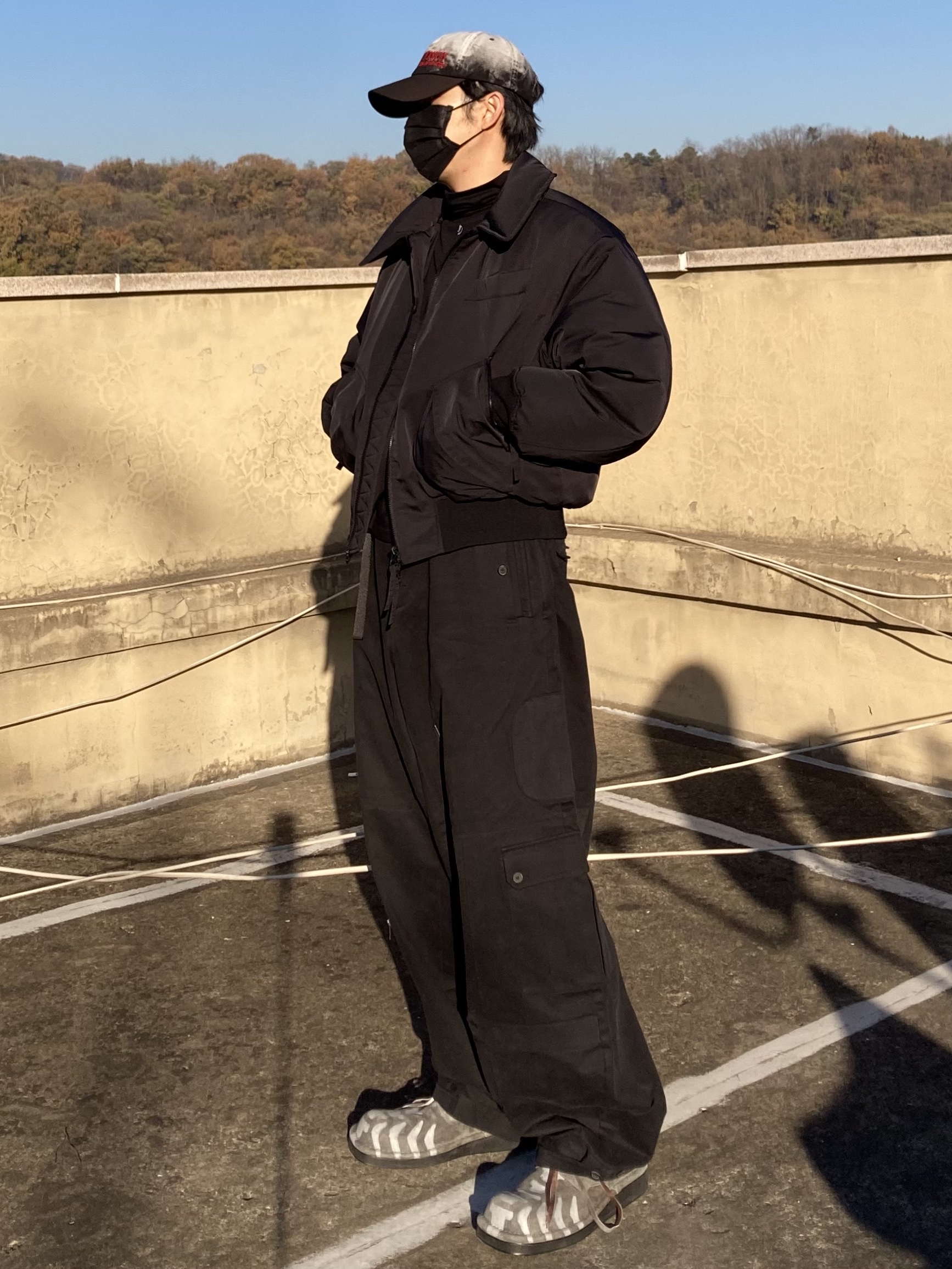 ETCE Fadeout Cap Black 착용 스타일