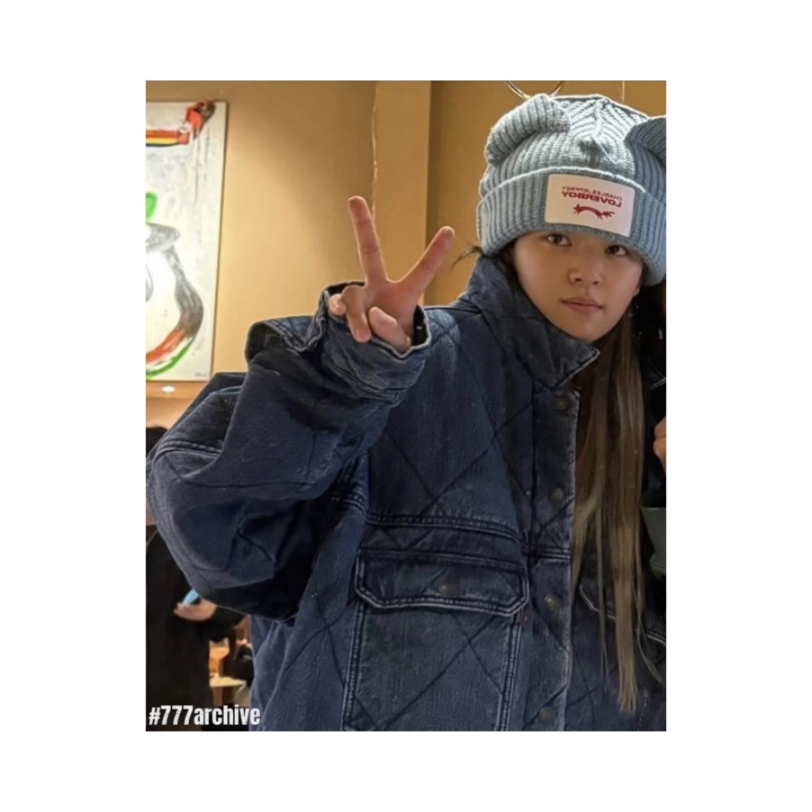 Charles Jeffrey Loverboy Chunky Ears Beanie Blue 착용 스타일 - 3