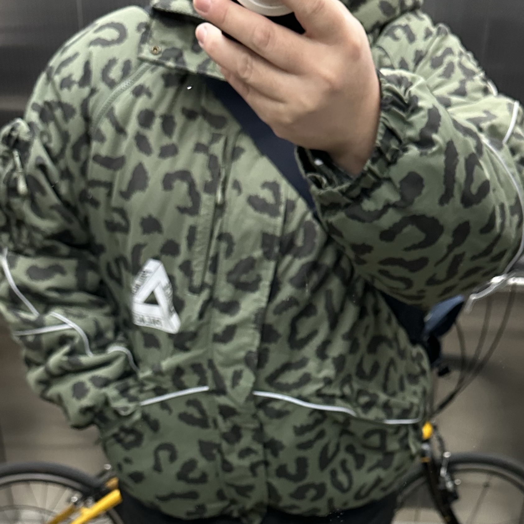 Palace M-Tech Hooded Jacket Olive Cheetah - 22FW 착용 스타일