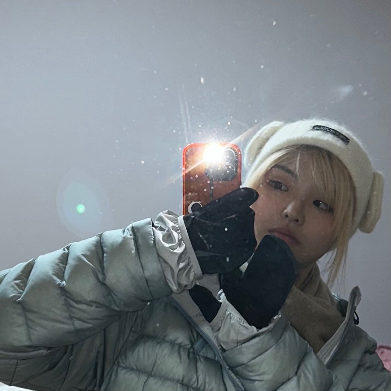 Sansan Gear Suffix Puffer Jacket Sky Blue - 23FW 착용 스타일 - 5