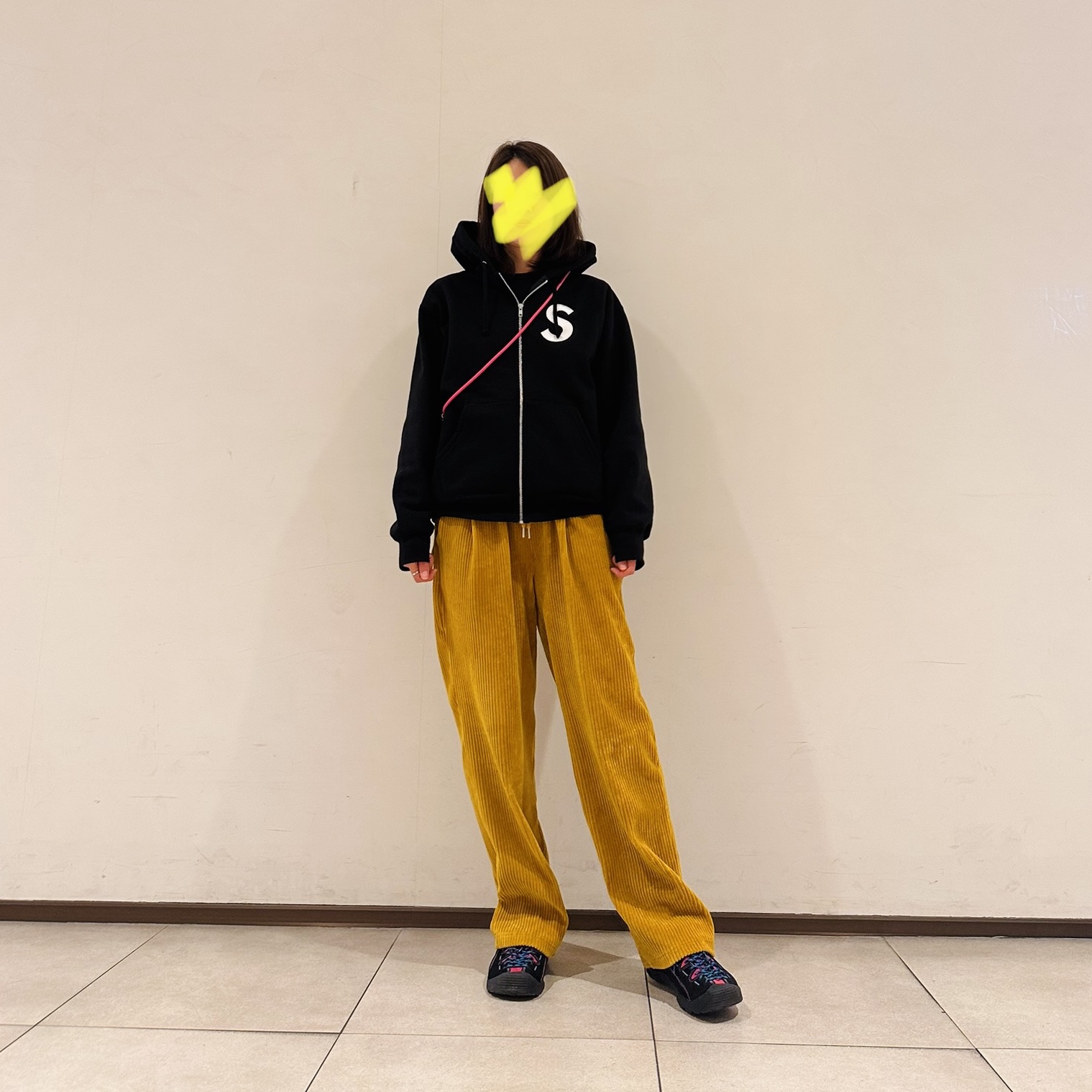 Supreme S Logo Zip Up Hooded Sweatshirt Black - 23FW 착용 스타일