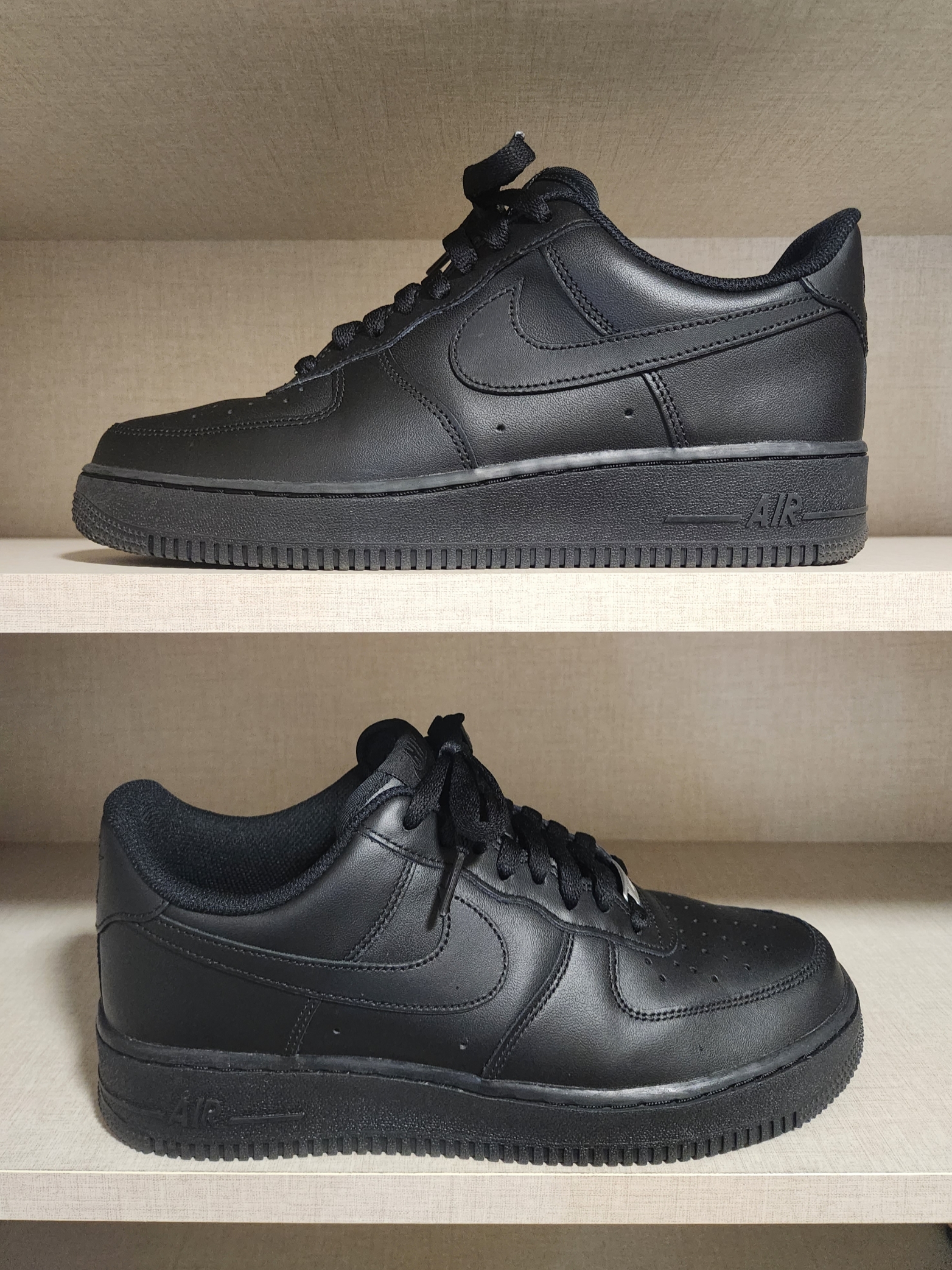 Nike Air Force 1 '07 Low Triple Black 착용 스타일