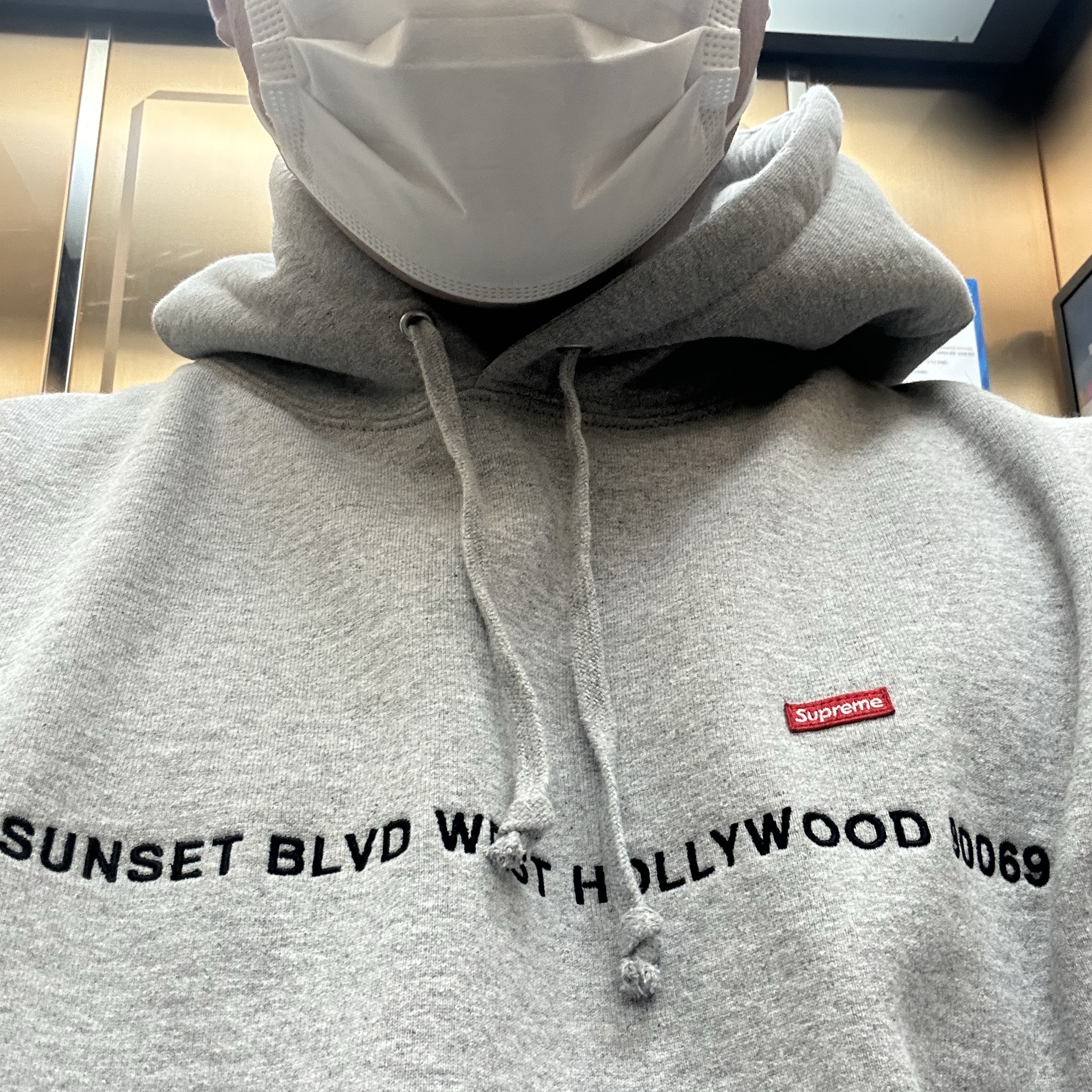 Supreme West Hollywood Shop Small Box Hooded Sweatshirt Heather Grey - 23FW 착용 스타일
