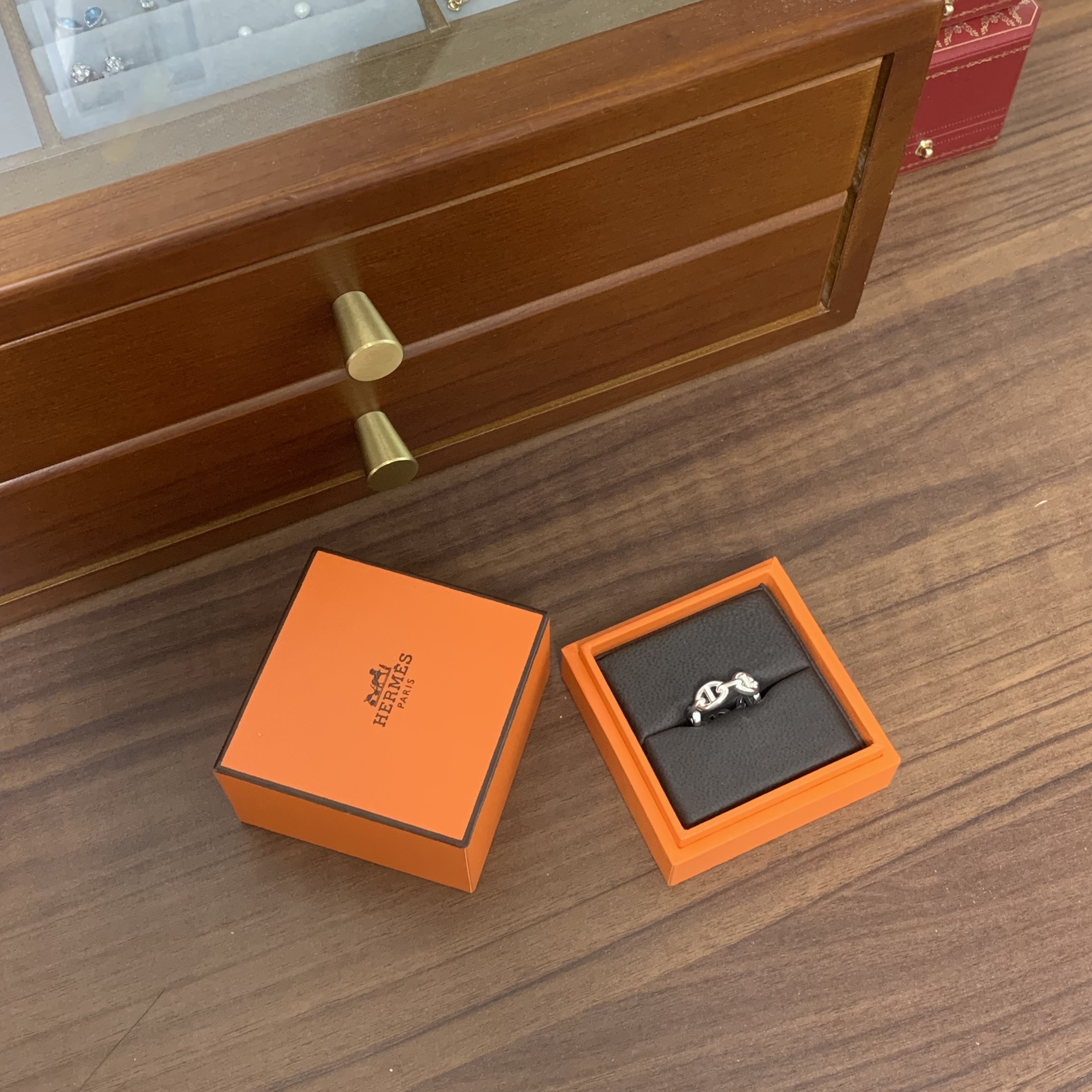 (W) Hermes Small Chaine D'Ancre Enchainee Ring Sterling Silver 착용 스타일 - 2