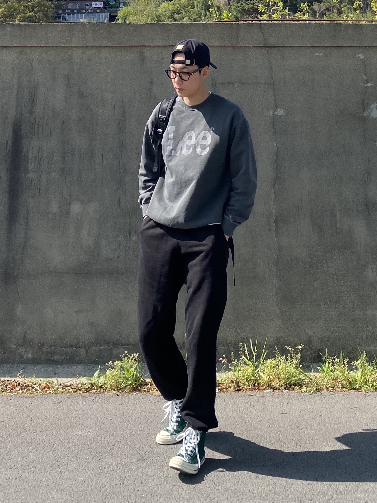 Converse Chuck 70 High Suede Midnight Turquoise 착용 스타일
