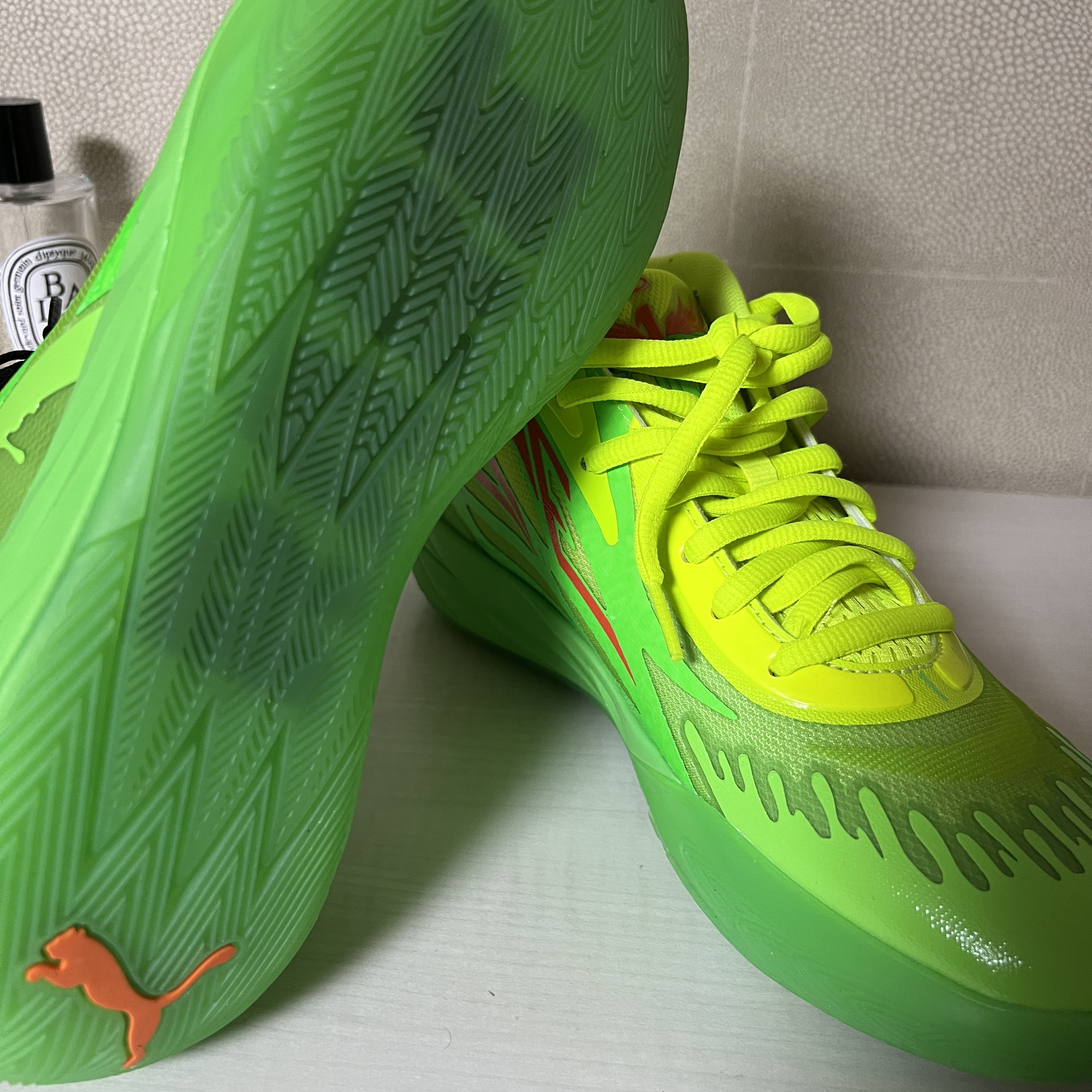 Puma MB.02 Lamelo Ball Fluro Green Lime Squeeze 착용 스타일 - 2