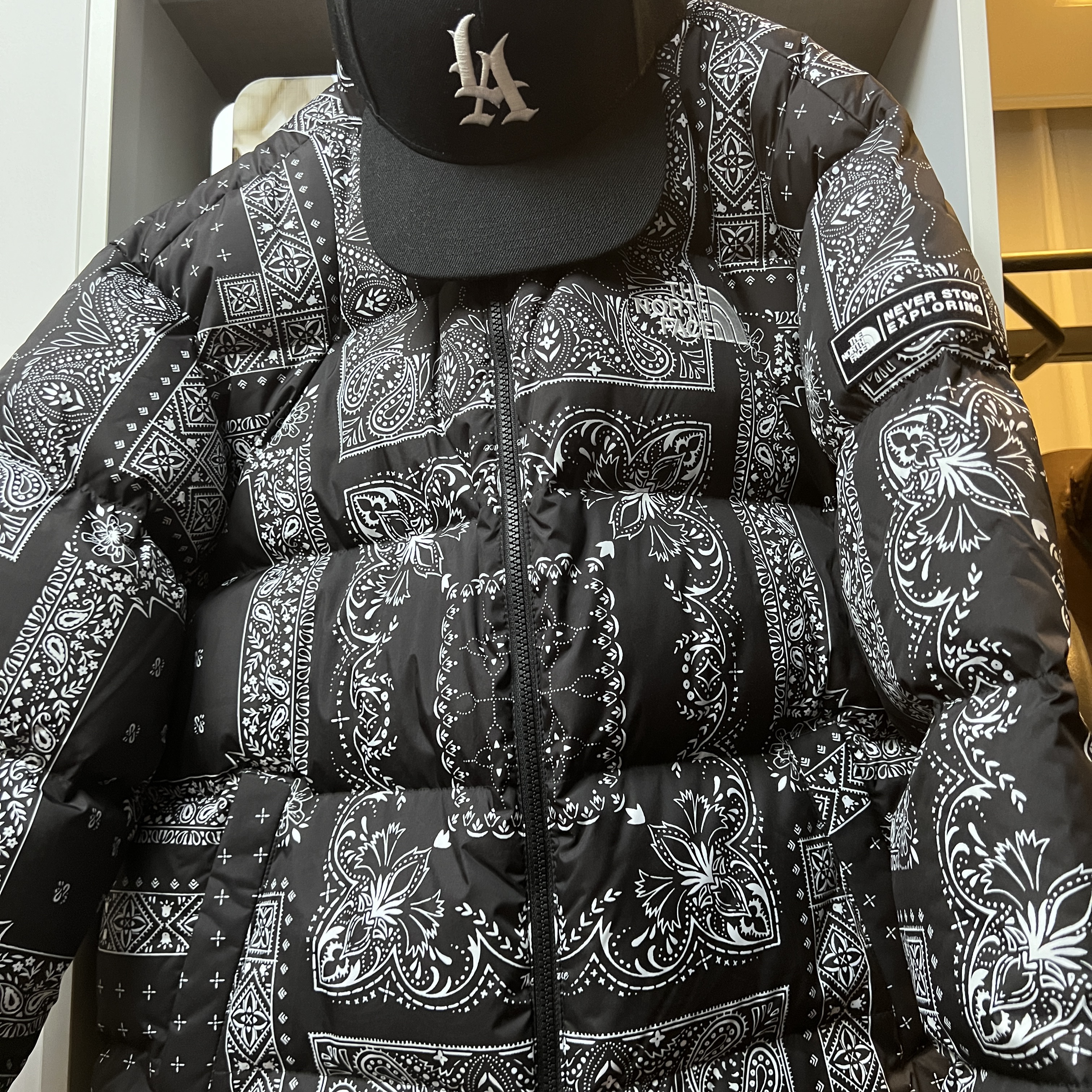 The North Face Novelty Lofty Down Jacket Real Black 착용 스타일