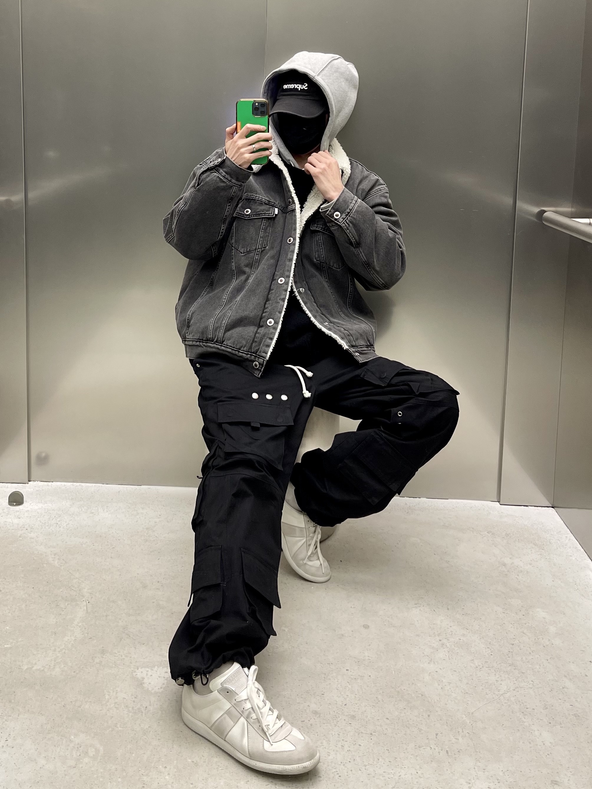 Maison Margiela Calfskin Replica Sneakers White, Nike NRG Solo Swoosh Fleece Hoodie Dark Grey Heather - Asia 착용 스타일 - 9