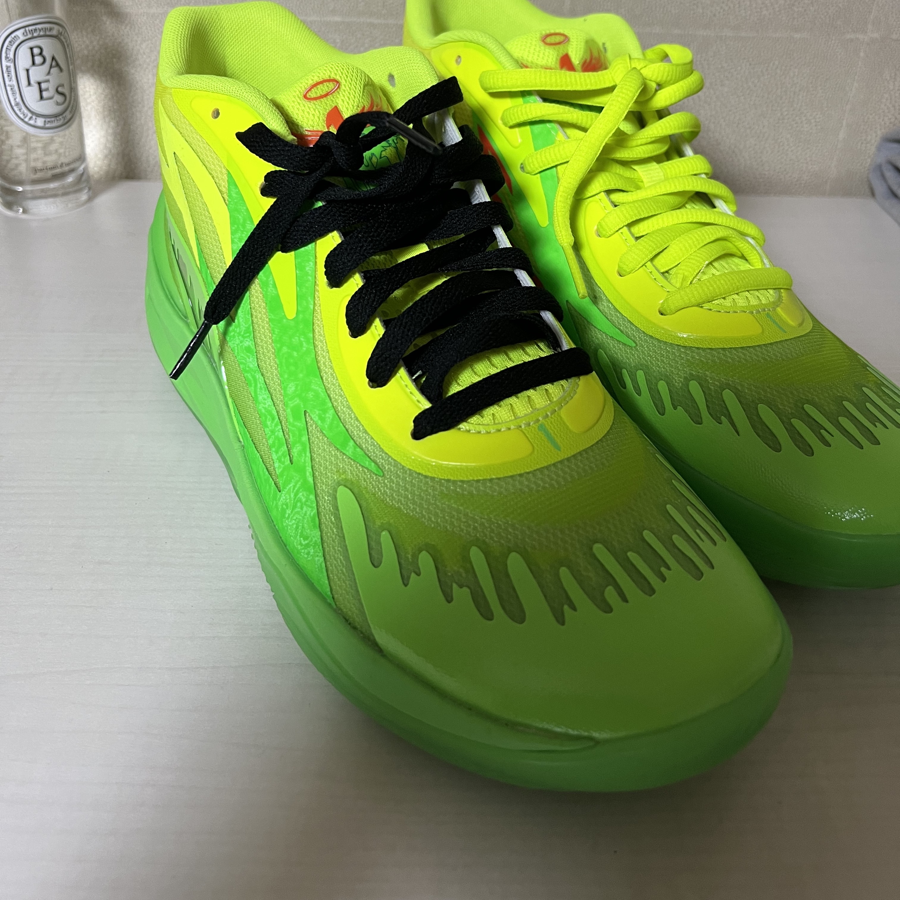 Puma MB.02 Lamelo Ball Fluro Green Lime Squeeze 착용 스타일 - 1