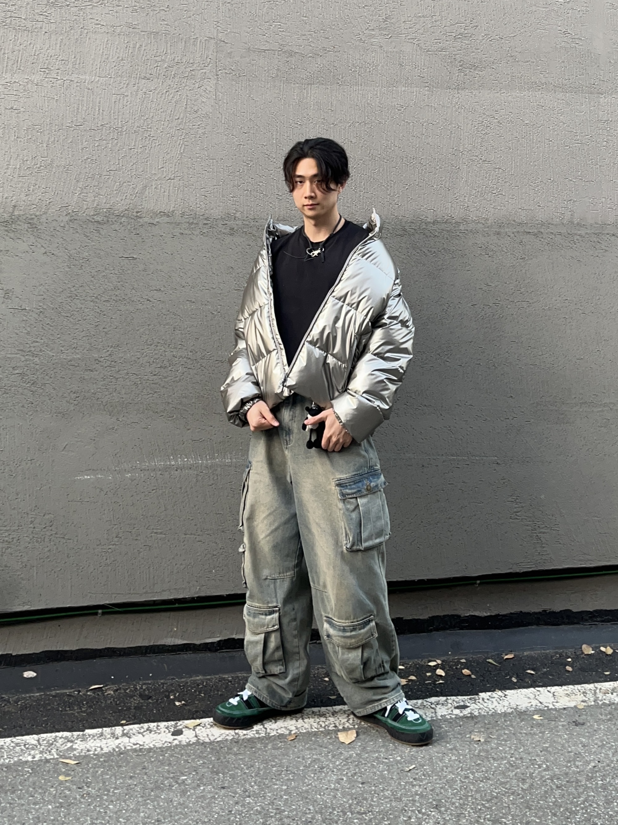 Adidas x YNuK Adimatic Dark Green Core Black, Our Legacy Ladon Leather Keychain Black 착용 스타일