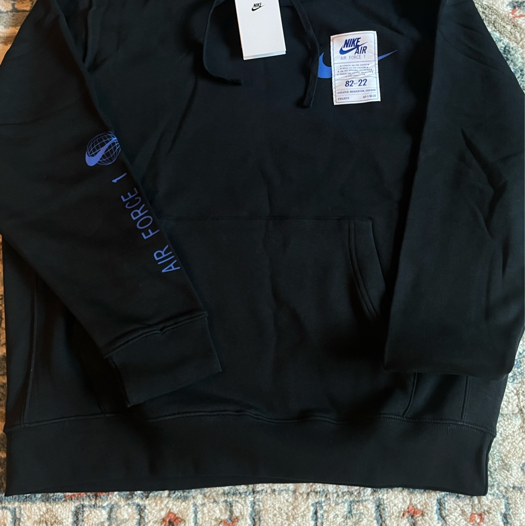 Nike NSW Air Force 1 Open Hoodie Black - Asia 착용 스타일 - 4