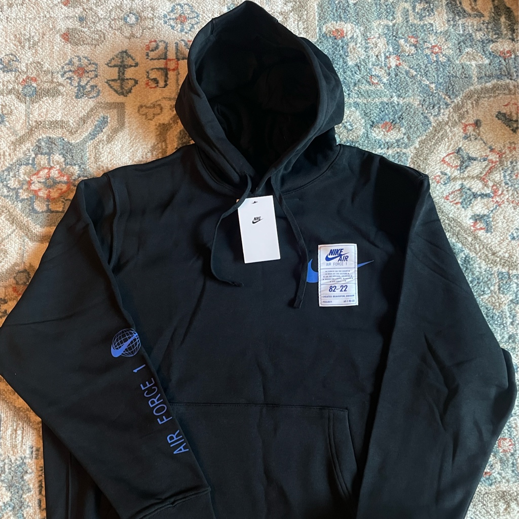 Nike NSW Air Force 1 Open Hoodie Black - Asia 착용 스타일 - 1